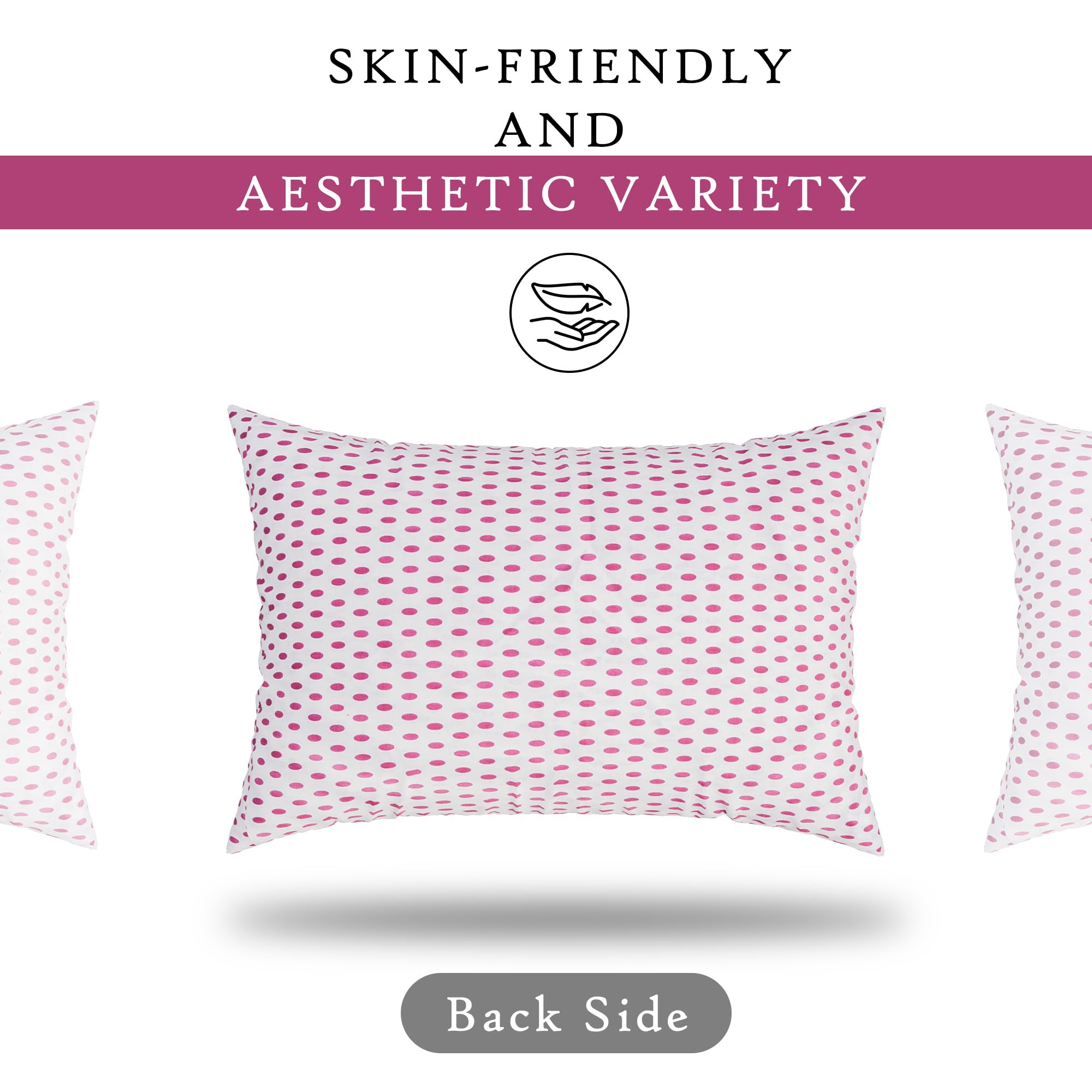 Kuber Industries dot pink flower pillow cover - Living room style