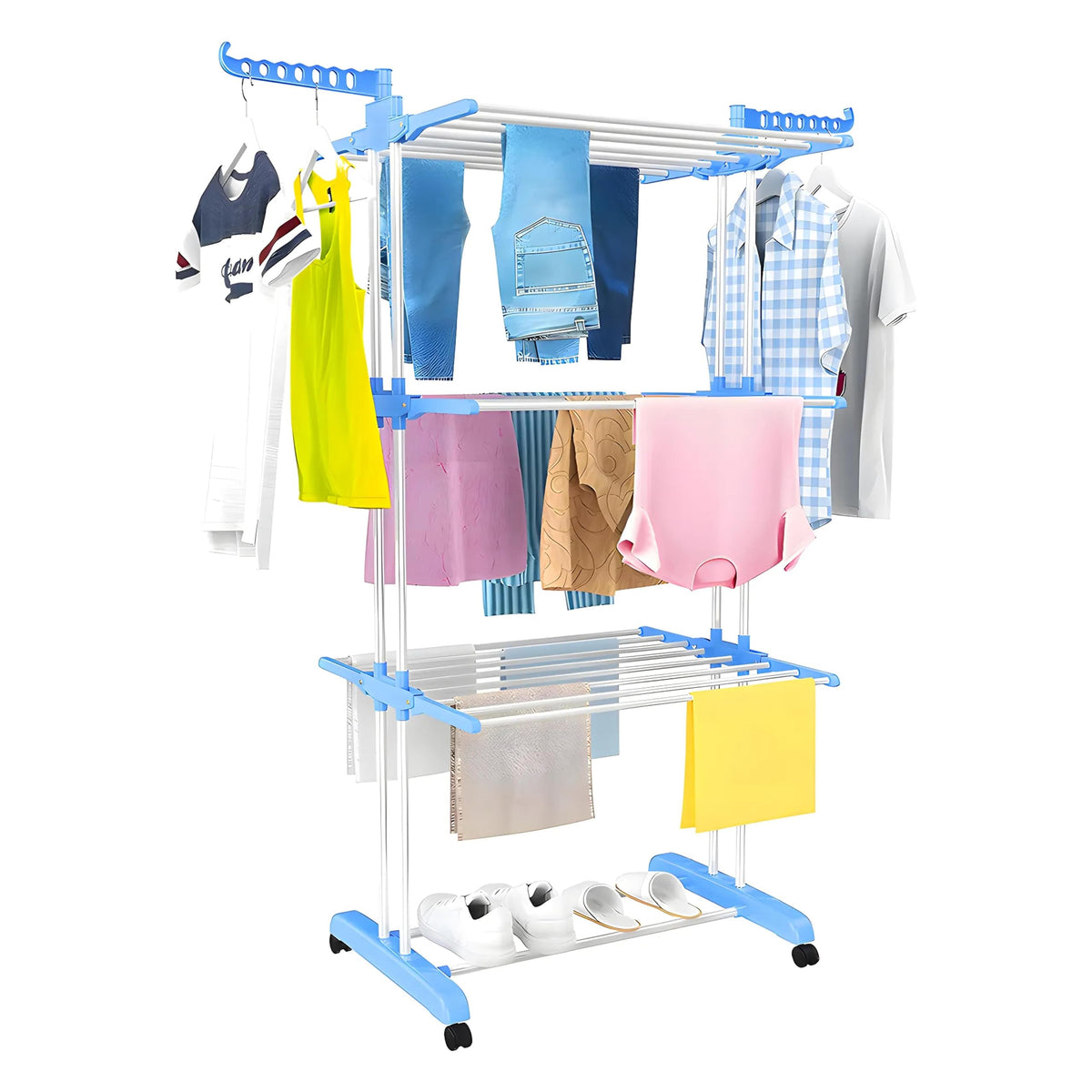 Kuber Industries multi-layer clothes stand - efficient drying organizer