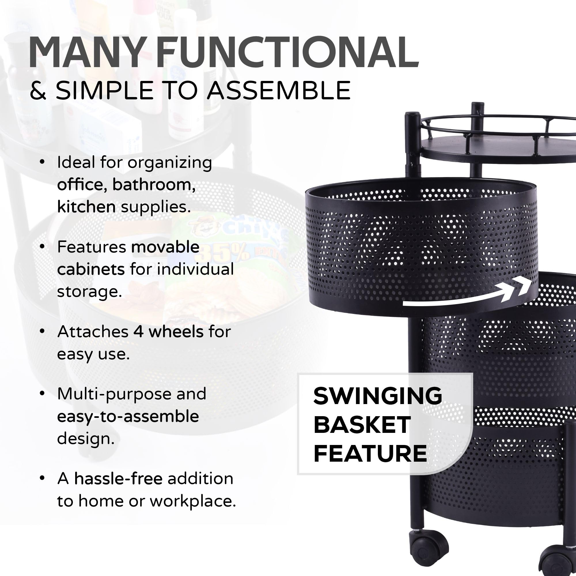 Kuber Industries storage trolley - Office supply storage