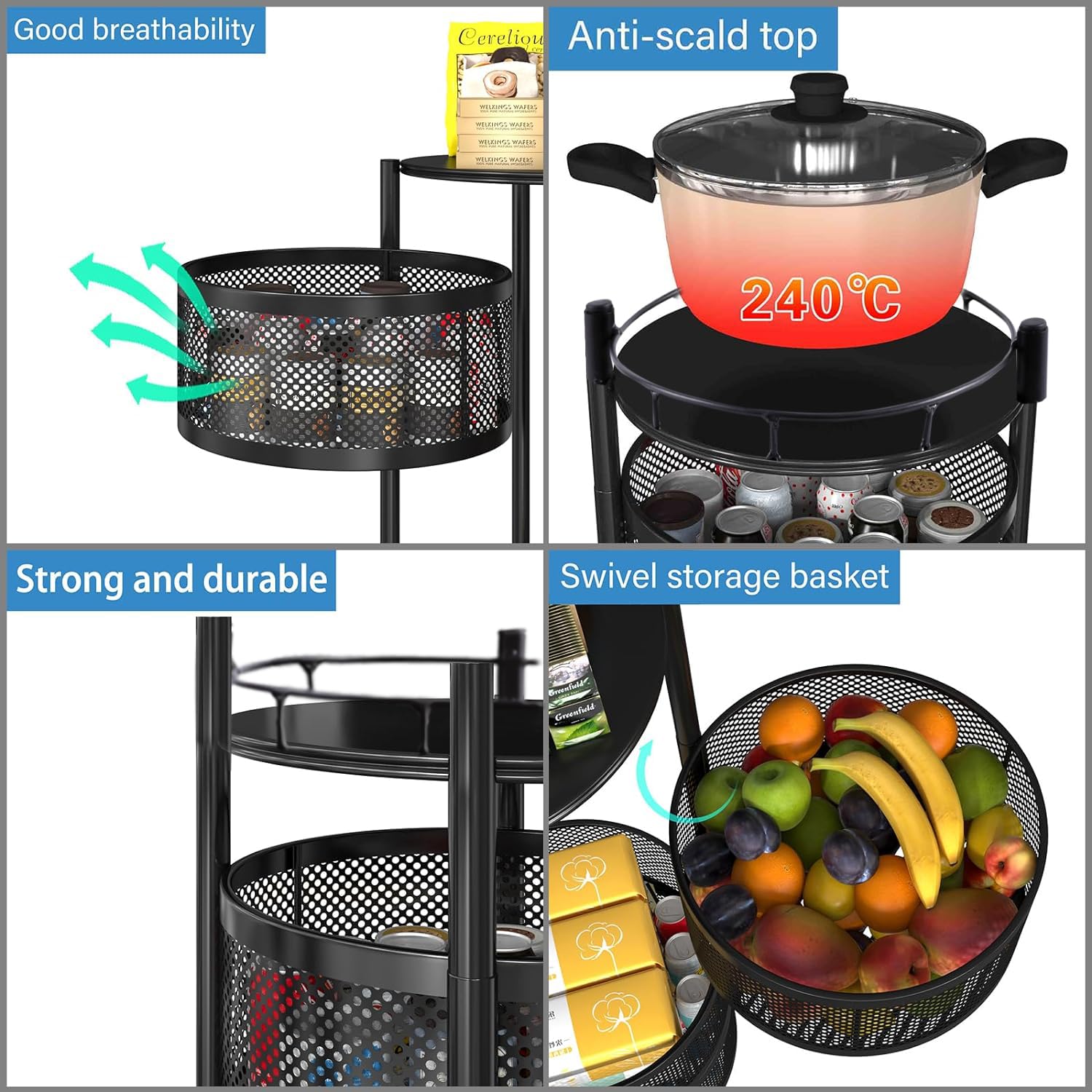 Kuber Industries storage trolley - Kitchen spice organization