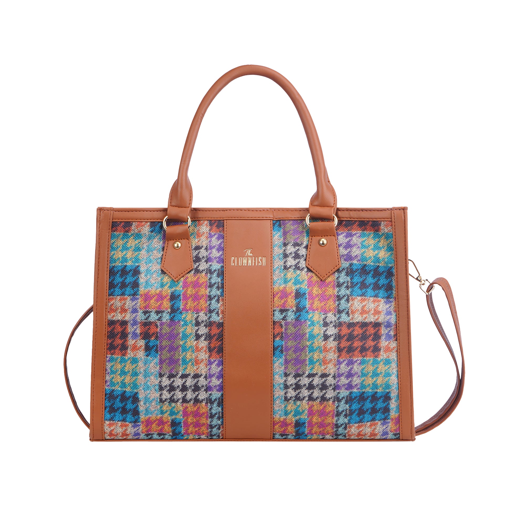 Clownfish Allure Tote Bag - Chic Tan and Multicolor Style