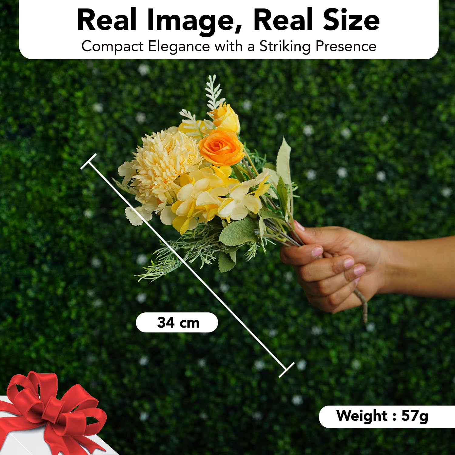Ekhasa orange rose artificial flowers - gift for housewarming