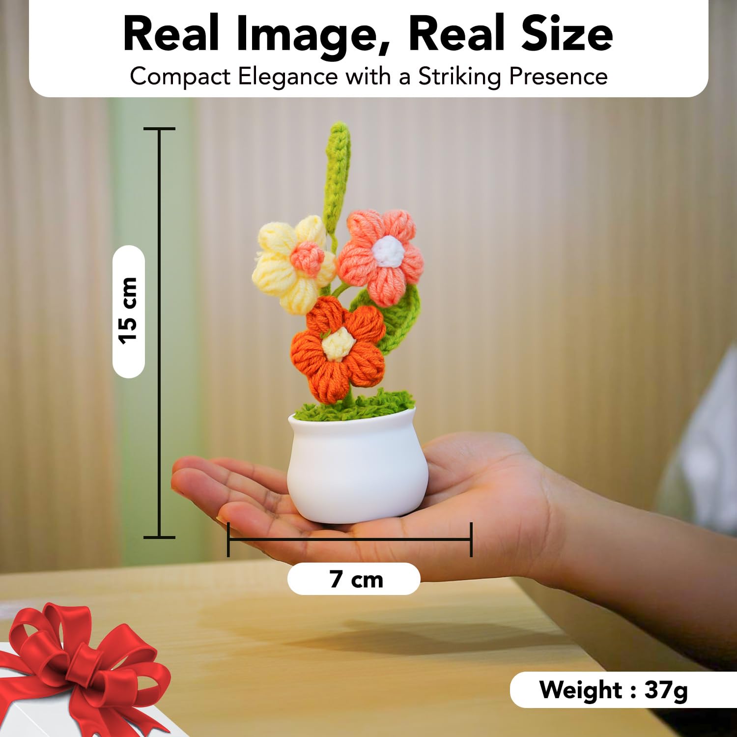 Ekhasa vibrant crochet pot - kitchen shelf enhancement