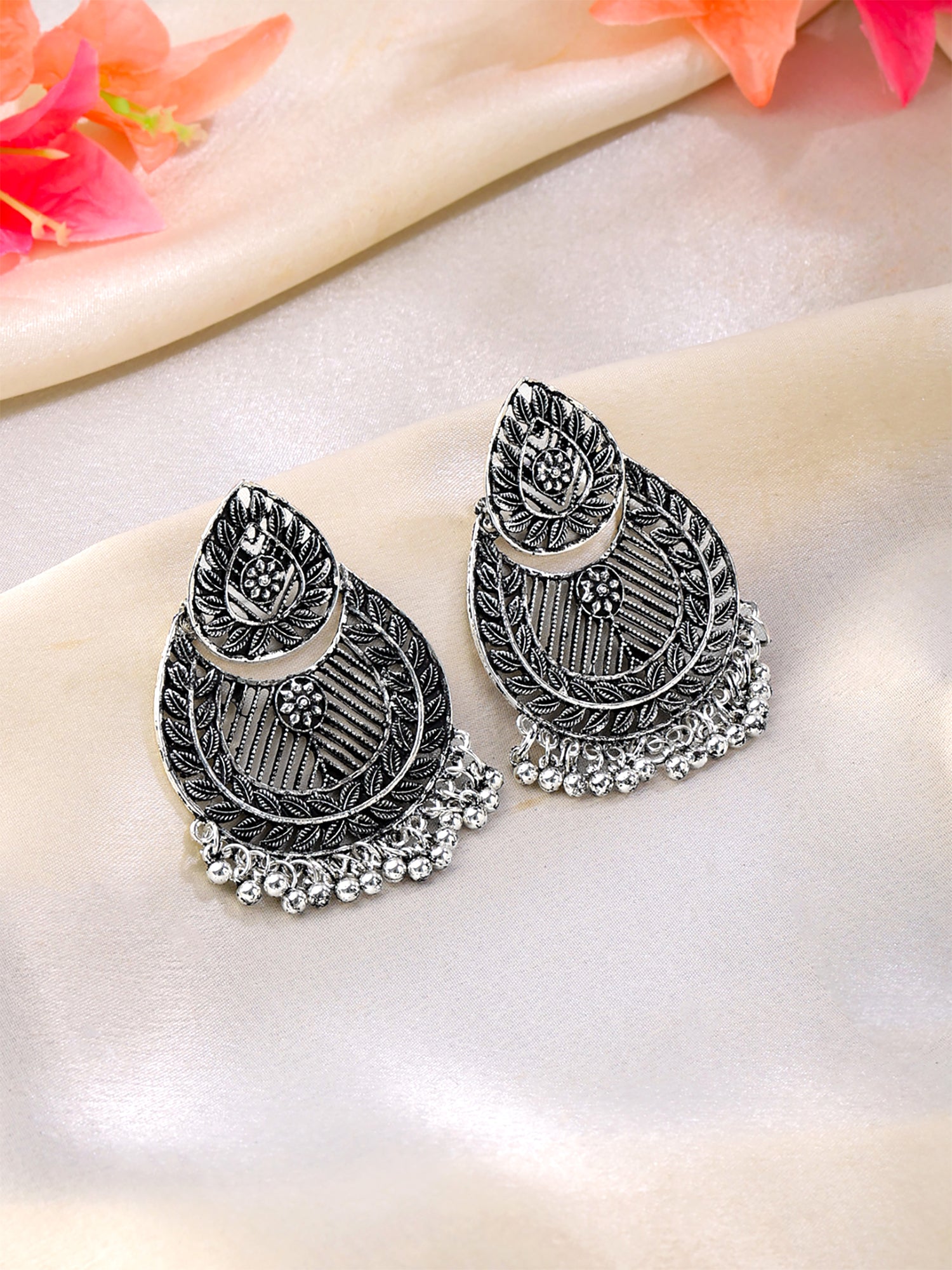Yellow Chimes long oxidised earrings - great for casual outings