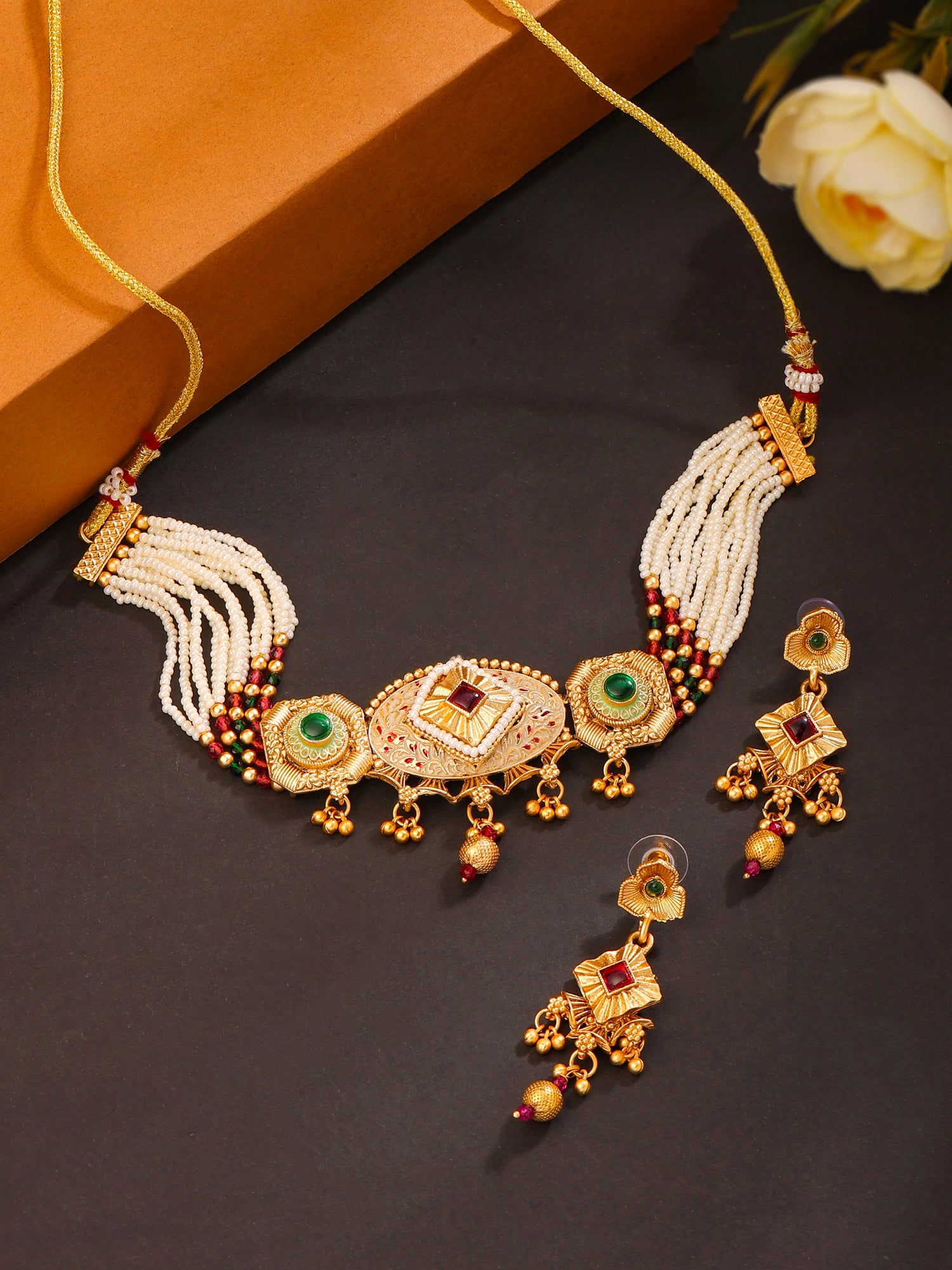 Yellow Chimes Elegant Earrings Set - Festive celebration