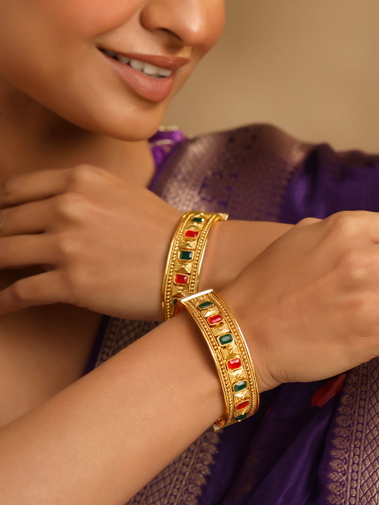 Yellow Chimes gold plated bangles - wedding jewelry