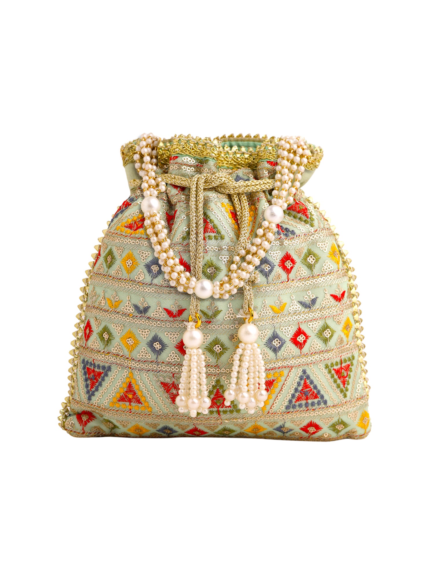Yellow Chimes potli bag - vibrant accessory for traditional events