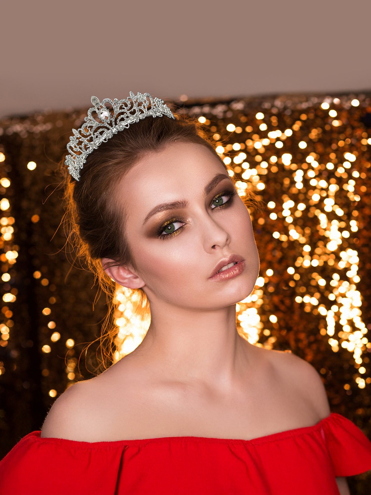 Yellow Chimes crown - Elegant hairstyle accessory for weddings