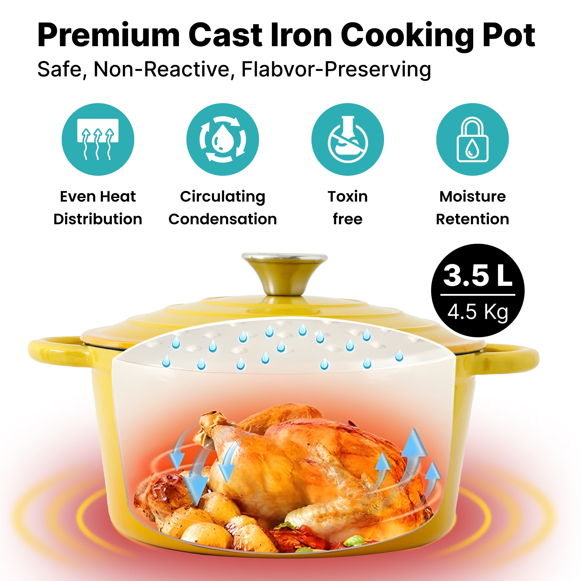 The Better Home Pre-seasoned Dutch Oven - Enamel coating benefits