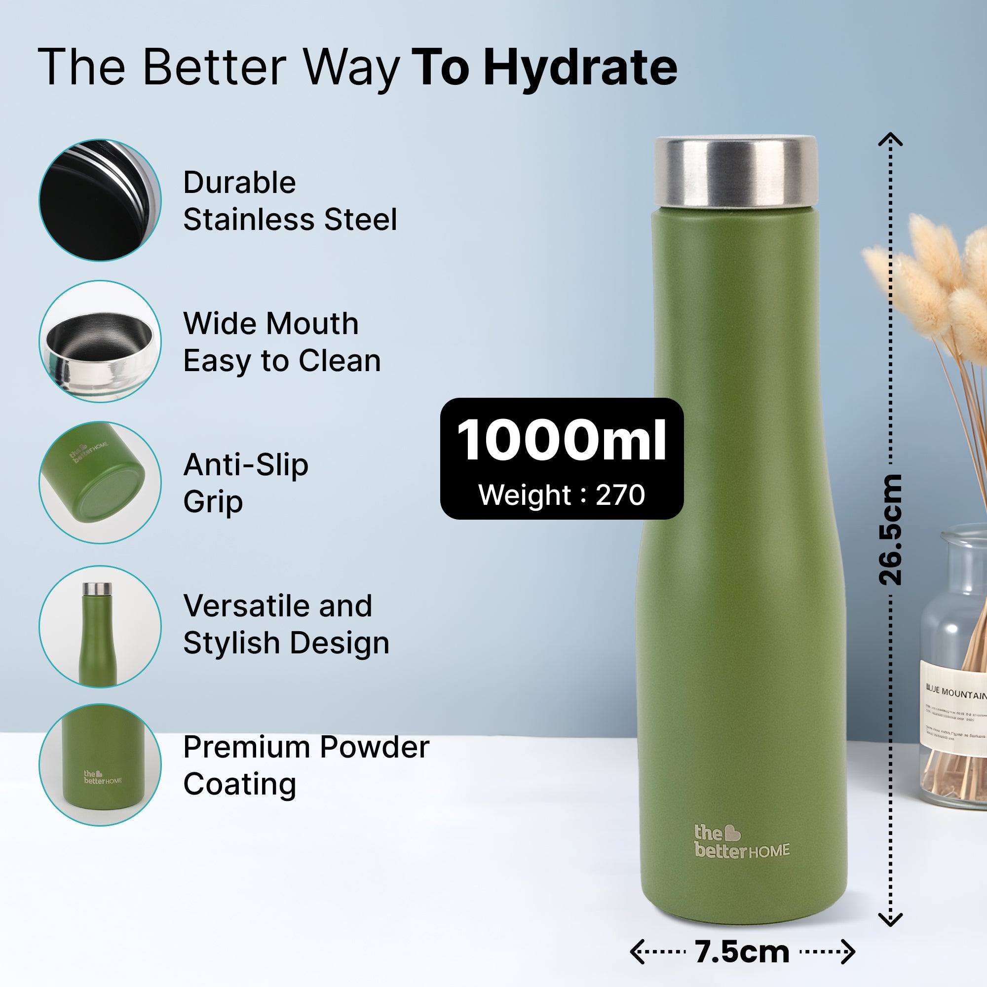 The Better Home Stainless Steel Water Bottle - Travel companion