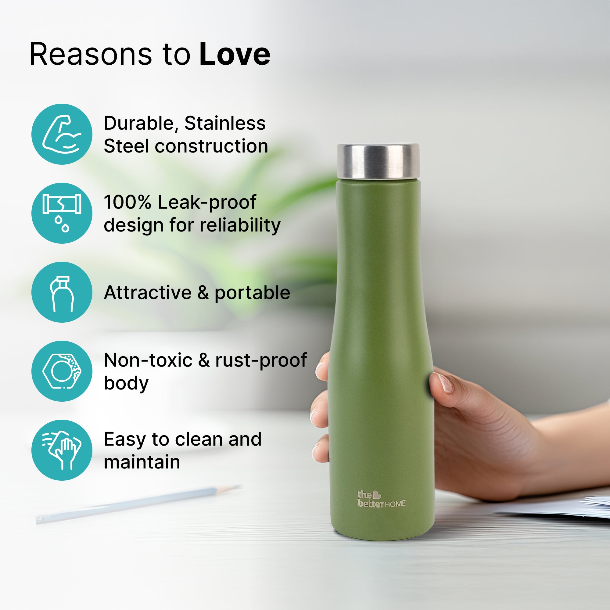 The Better Home durable stainless bottle - easy to carry