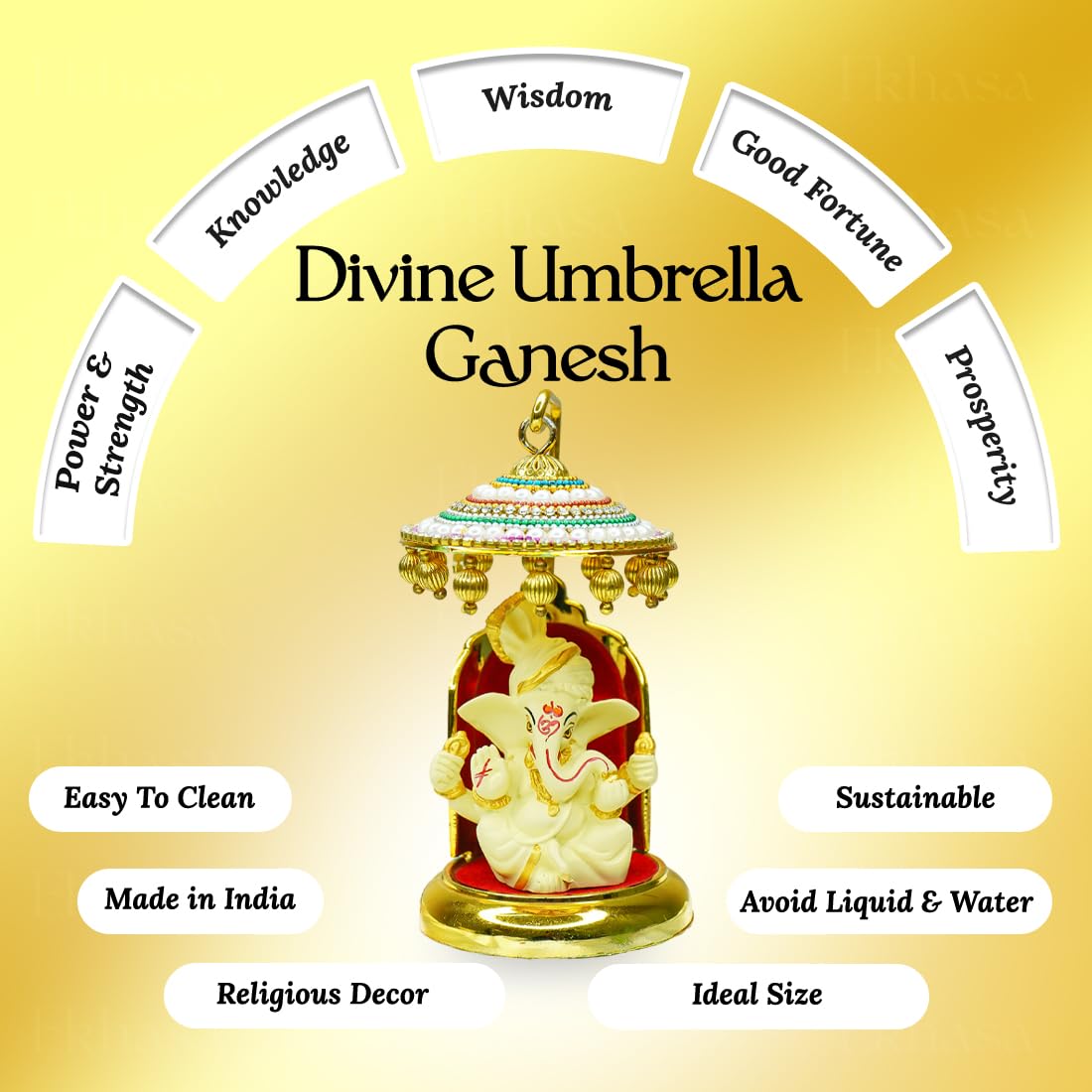 Ekhasa Umbrella Ganesh Idol - Perfect Housewarming Gift