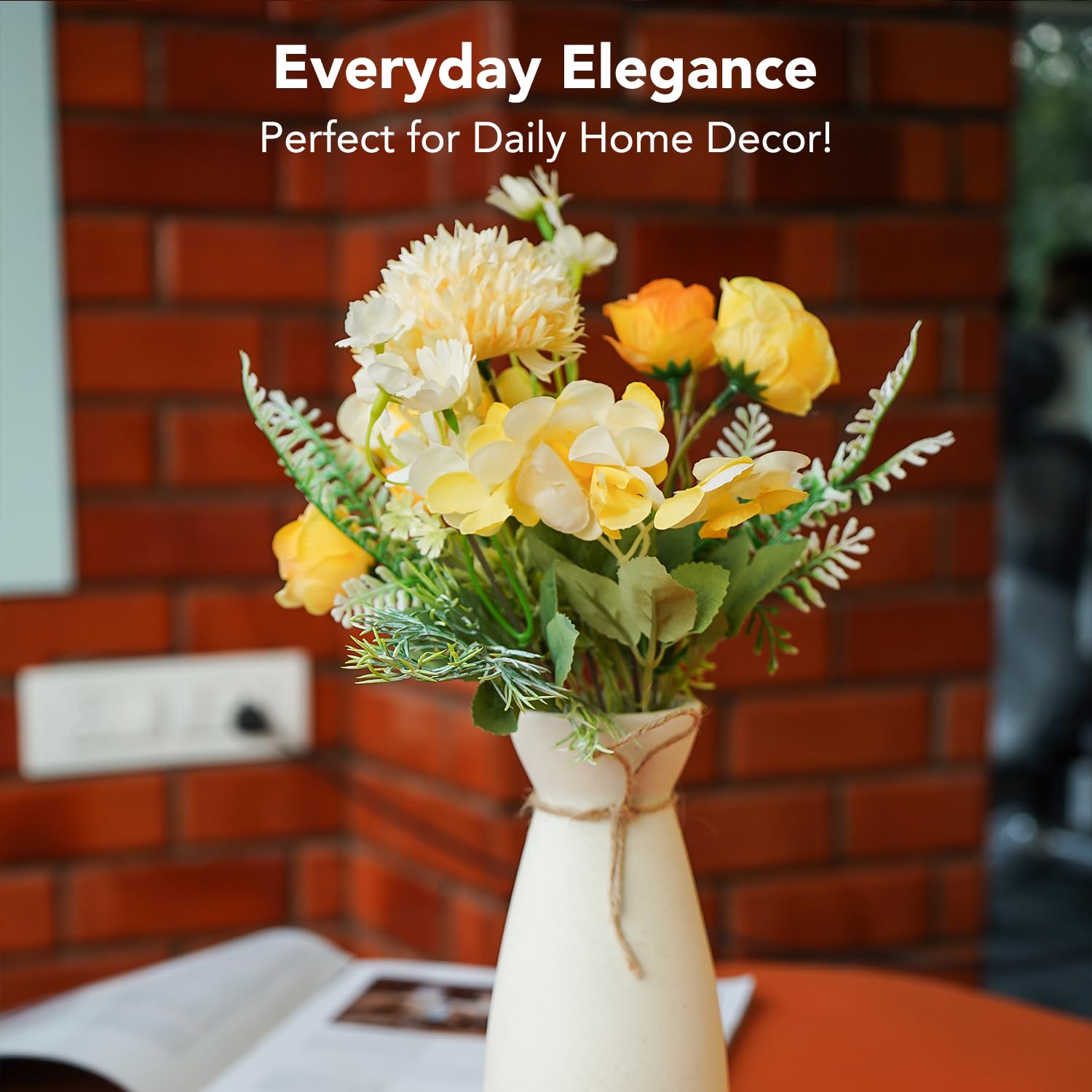Ekhasa orange rose artificial flowers - festive home decor