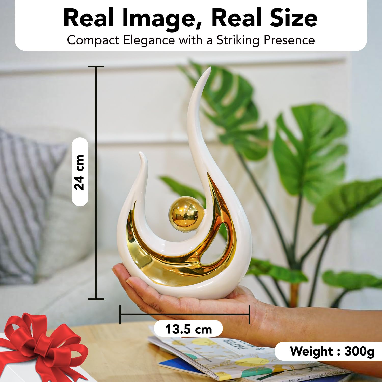 Ekhasa white showpiece - stylish shelf decor