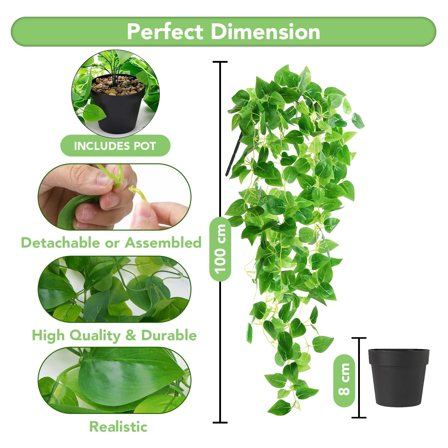 fake golden pothos Buy Ekhasa Set of 2 Golden Pothos Hanging Plants – GlobalBees Shop
