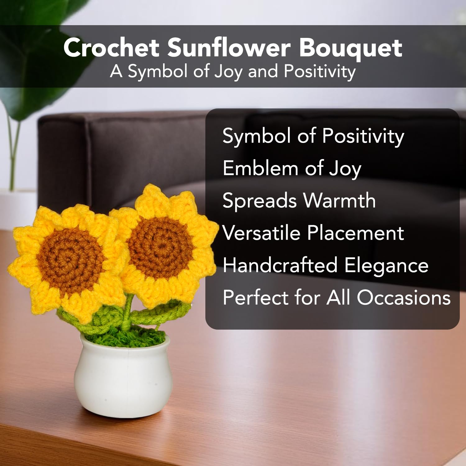 Ekhasa Crochet Flower Bouquet - Car dashboard accent