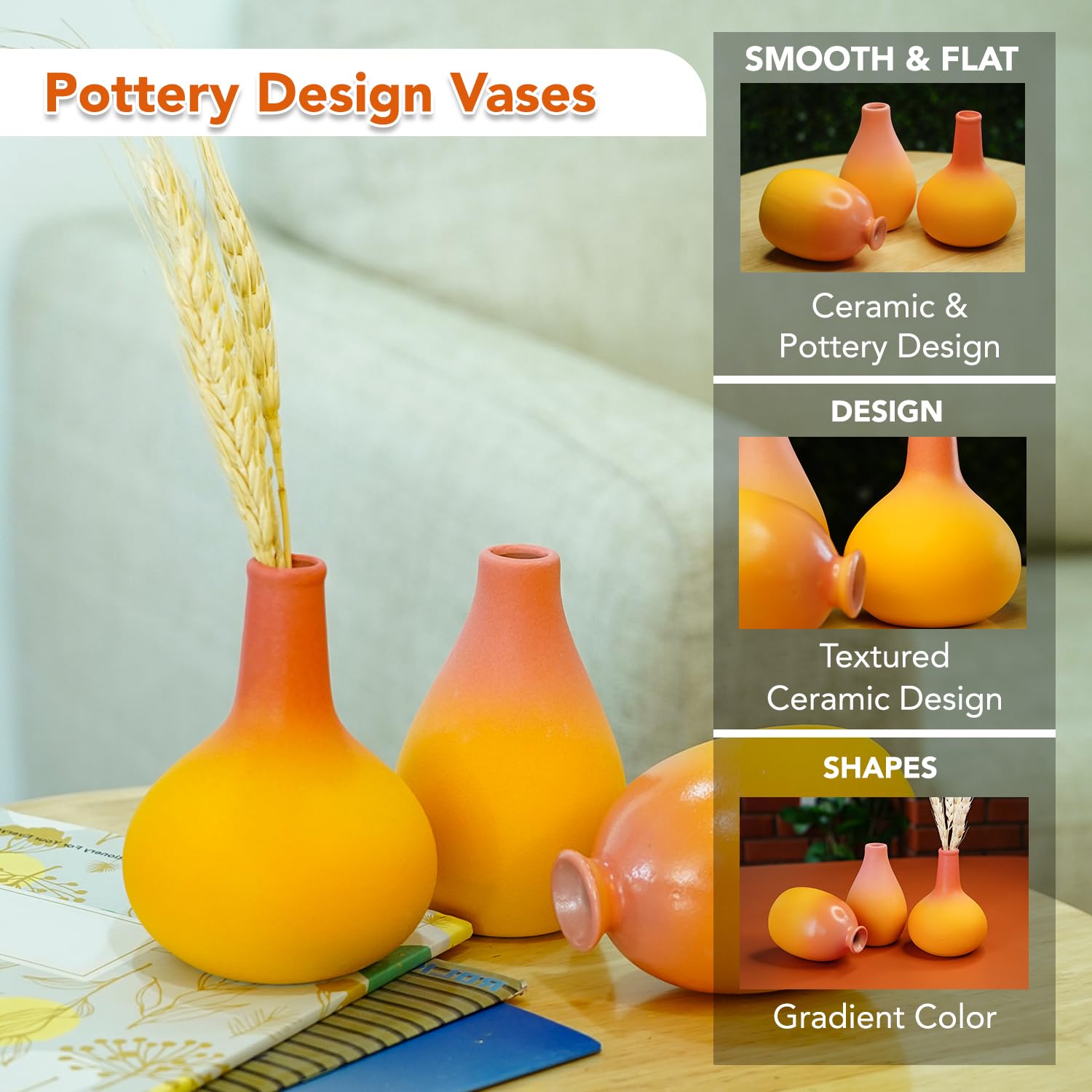 Ekhasa ceramic bud vases - office decoration