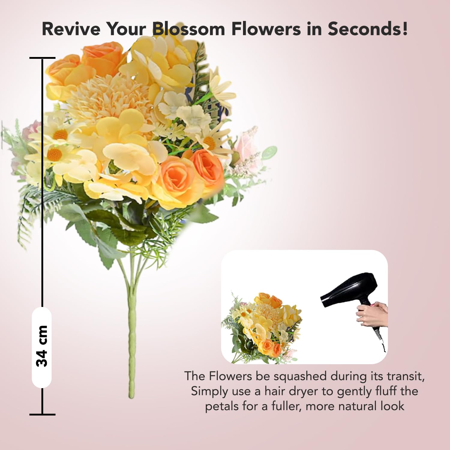 Ekhasa orange rose artificial flowers - wedding decoration