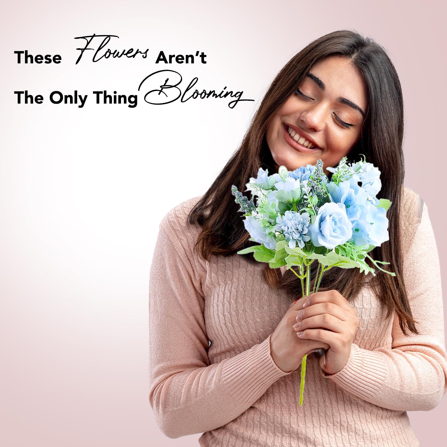 Ekhasa blue rose bunch - vibrant bedroom decor