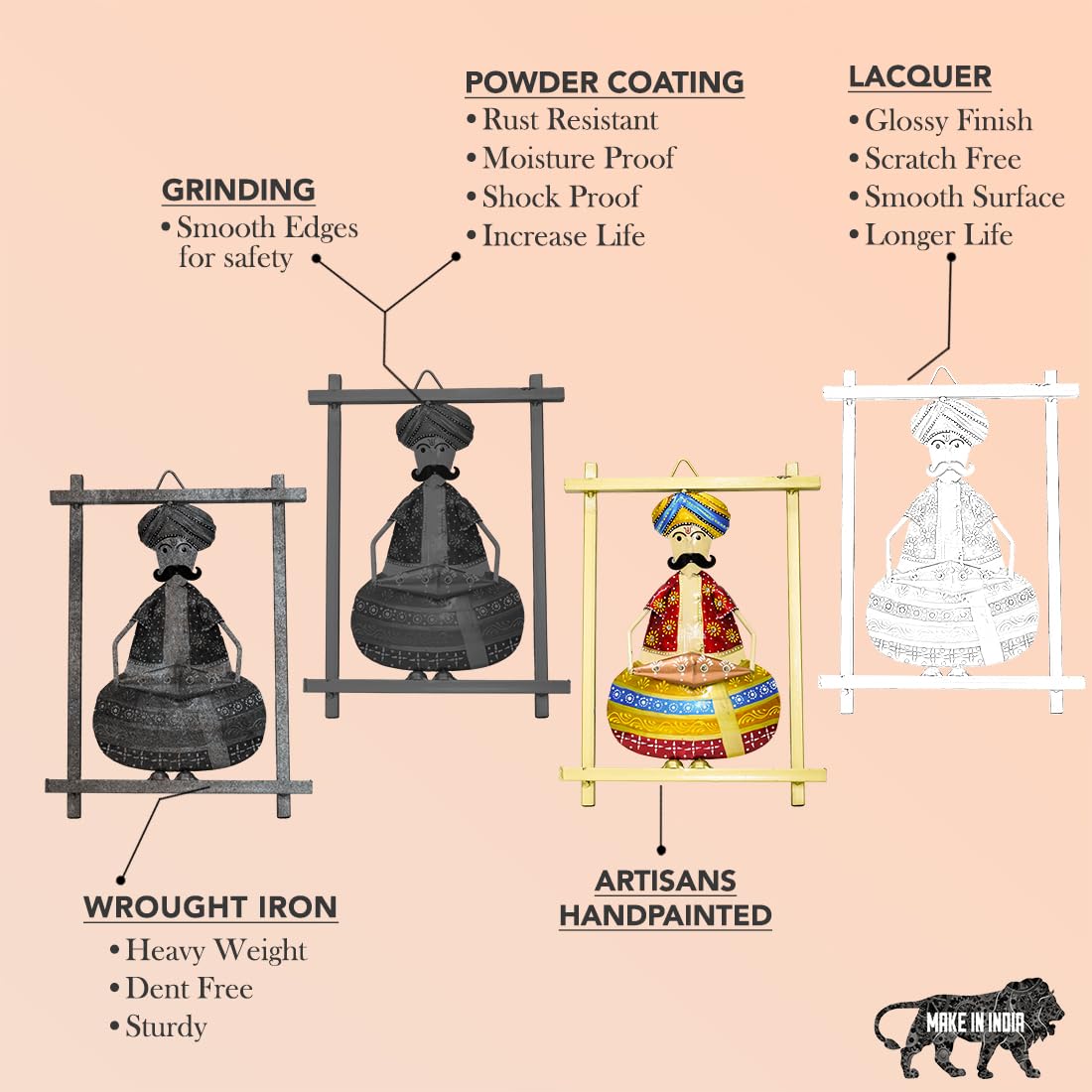 Ekhasa Colorful Iron Wall Hanging - Restaurant Decor Idea