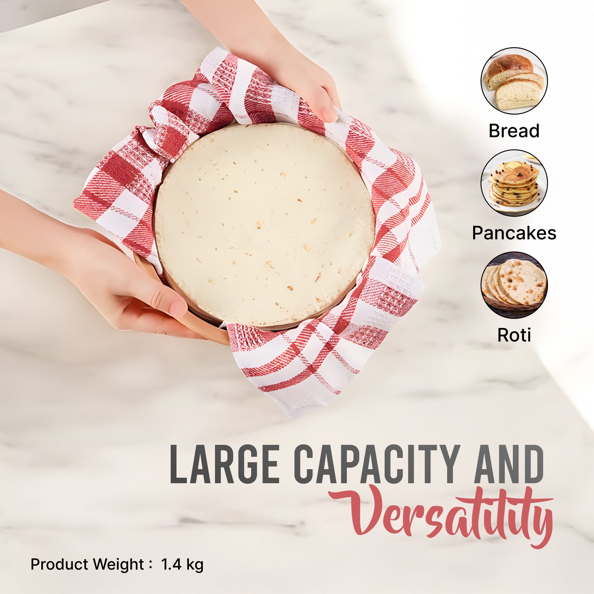 The Better Home Wooden Roti Casserole - Stylish snack holder