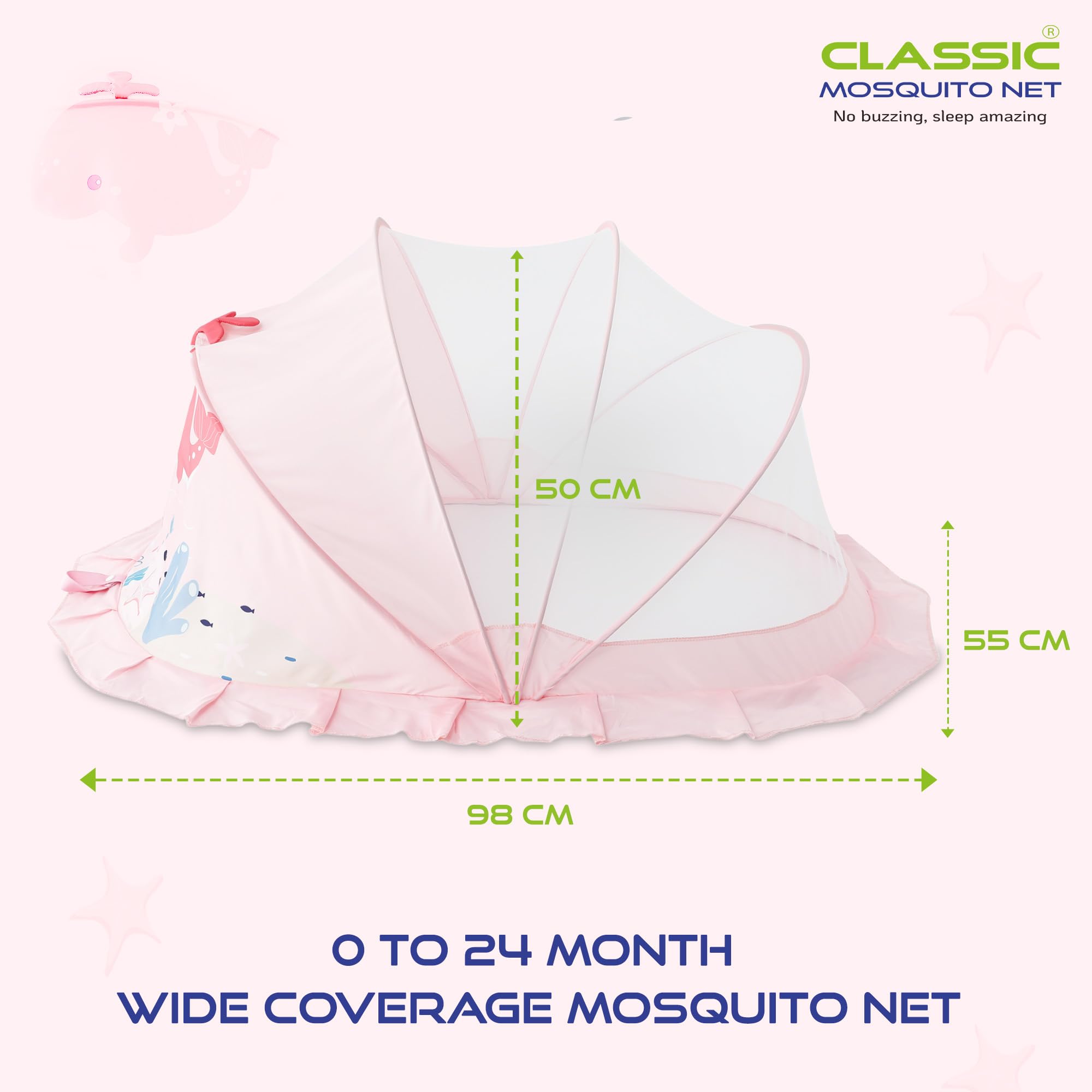 Classic Mosquito Net - Convenient bottomless net for baby bed