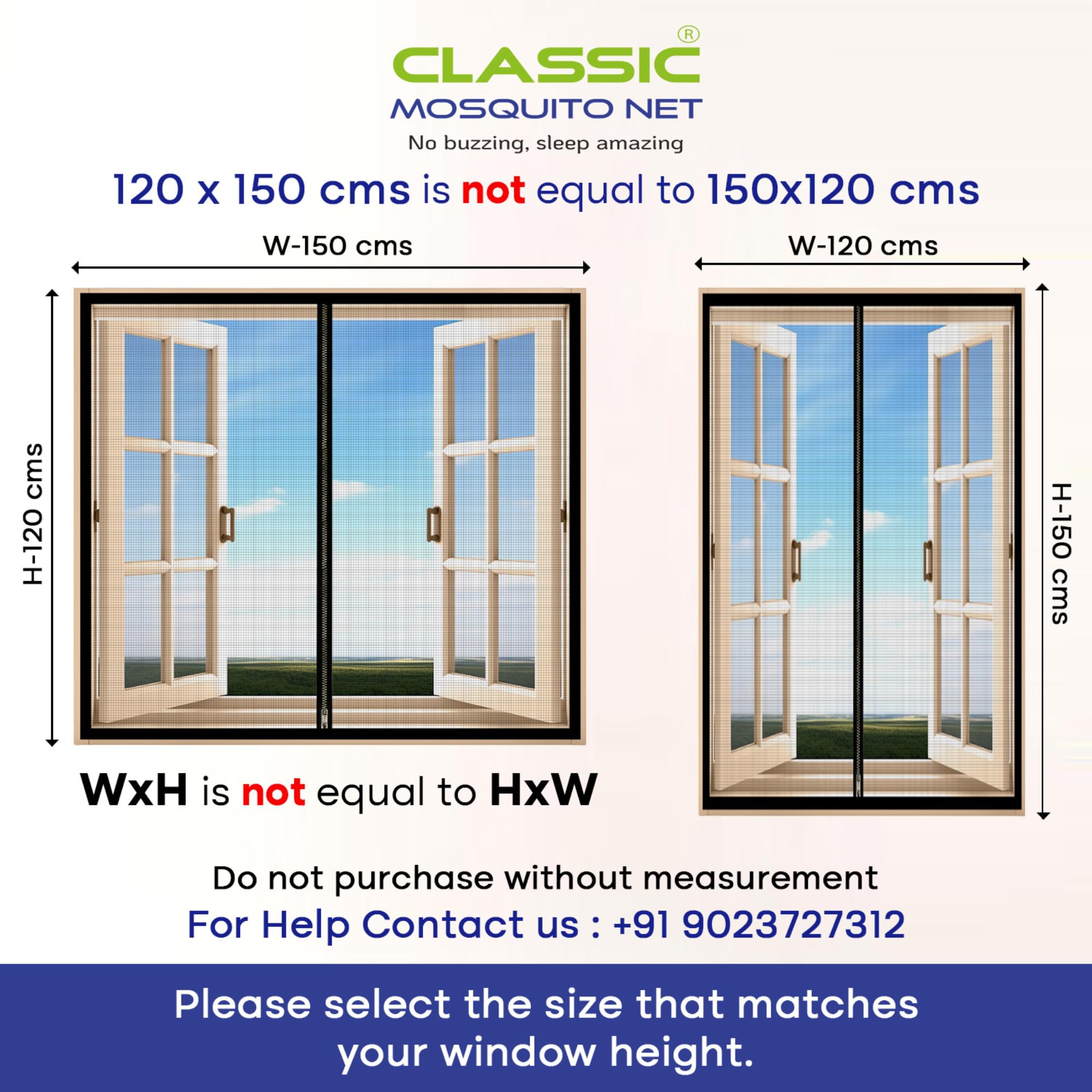 Classic Mosquito Net - Kitchen Window Fit