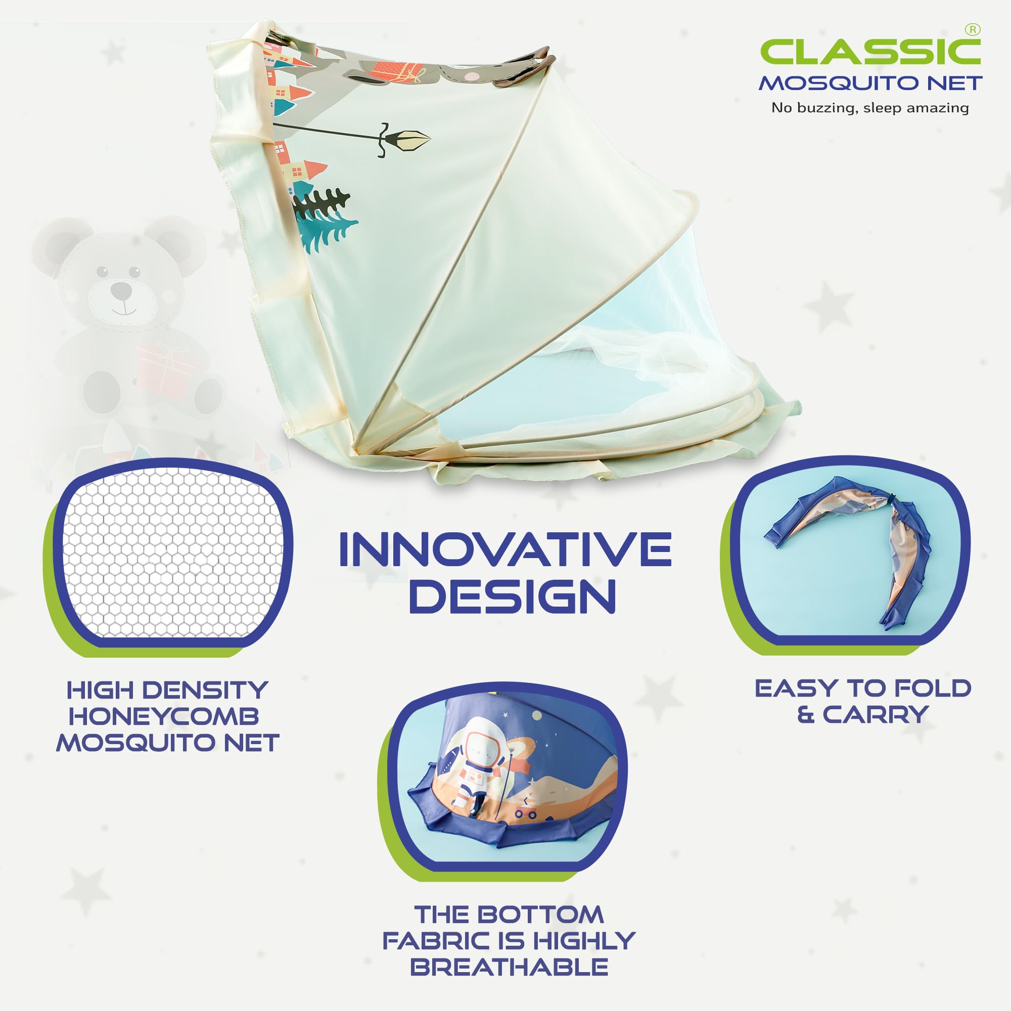 Classic Mosquito Net teddy bear print net - travel use