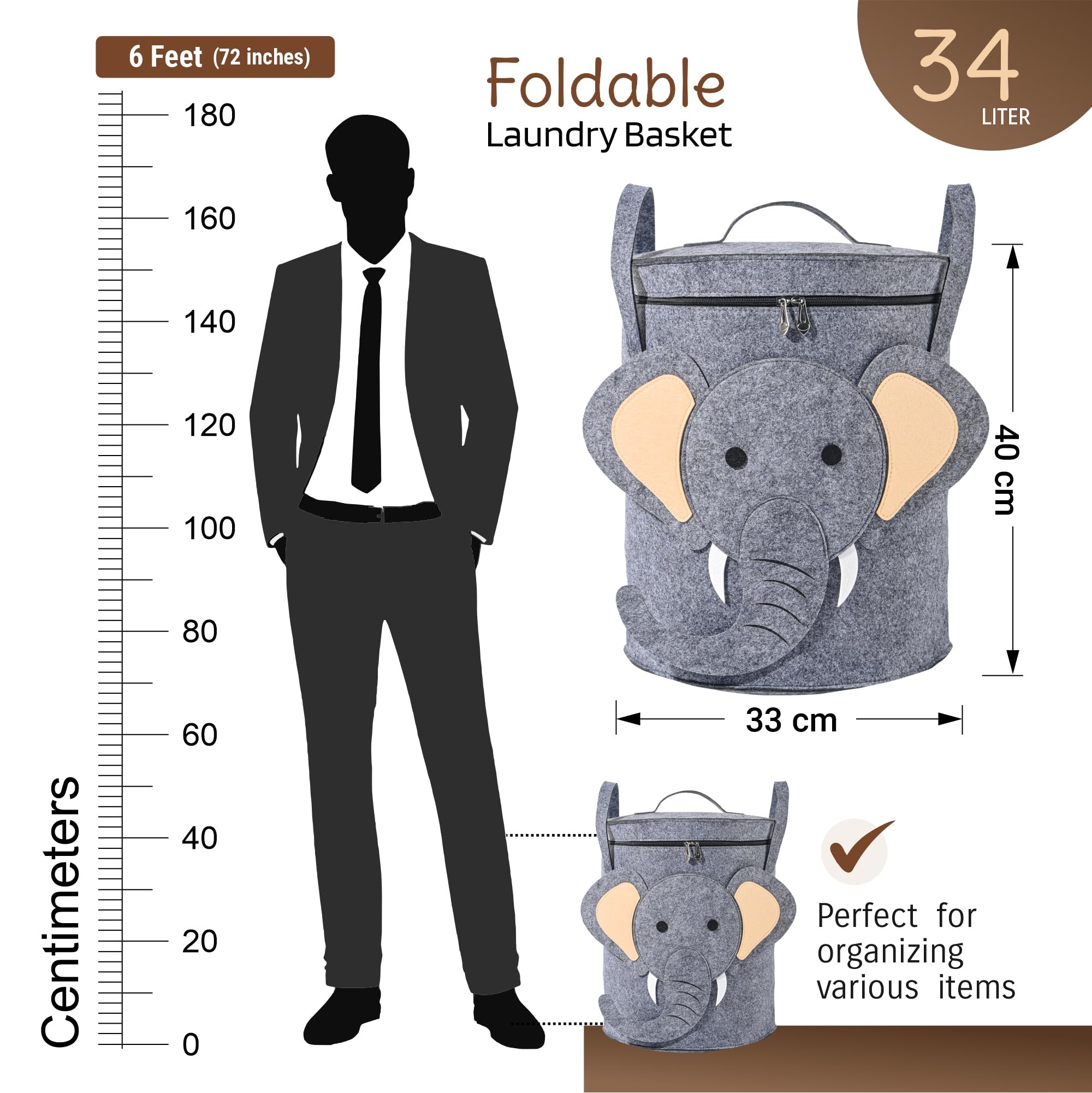 Kuber Industries foldable basket - space-saving storage design