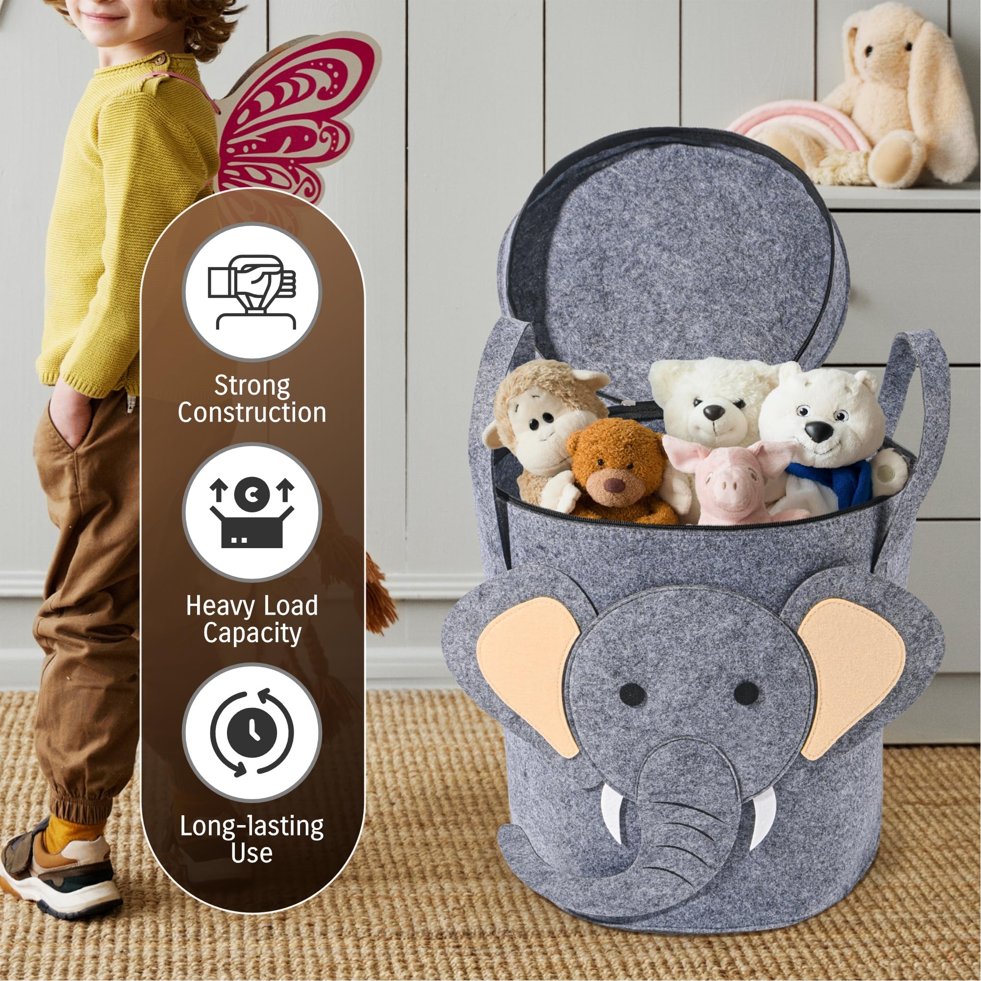 Kuber Industries felt laundry basket - easy transport for laundry