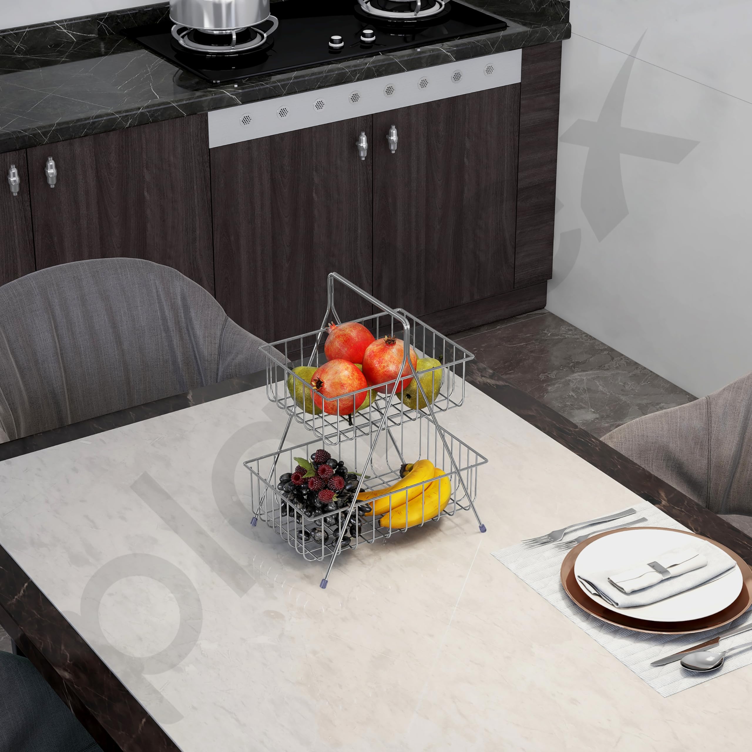 Plantex 2-Tier Vegetable Basket - Dining Table Decor