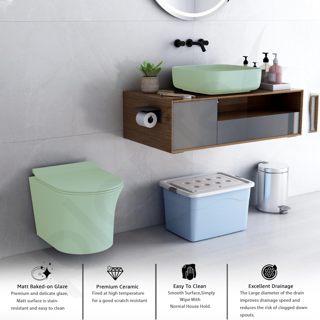 Plantex Ceramic Wall-hung Commode with Counter-Top Basin for ...
