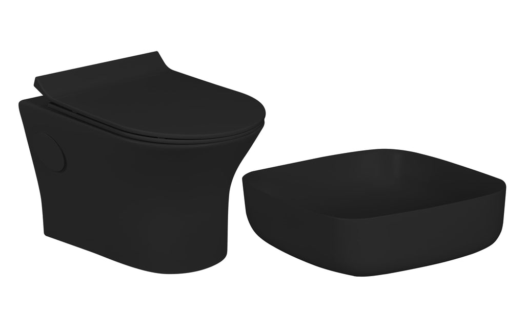 Plantex Ceramic Wall-hung Commode with Counter-Top Basin for ...