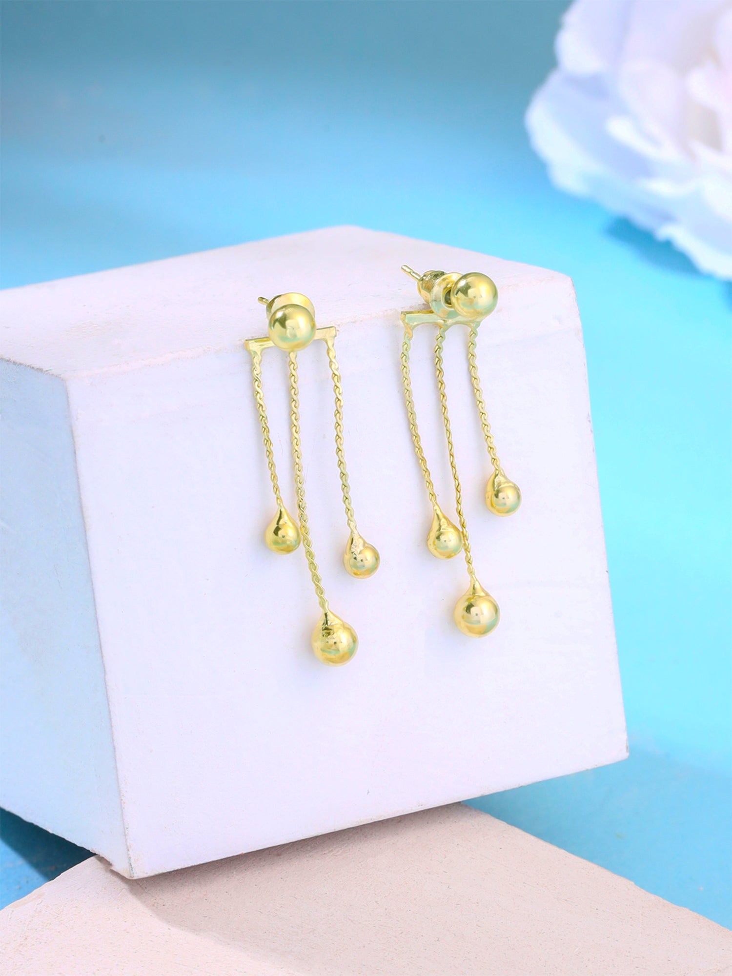 Yellow Chimes fashion drop earrings - stylish for date nights