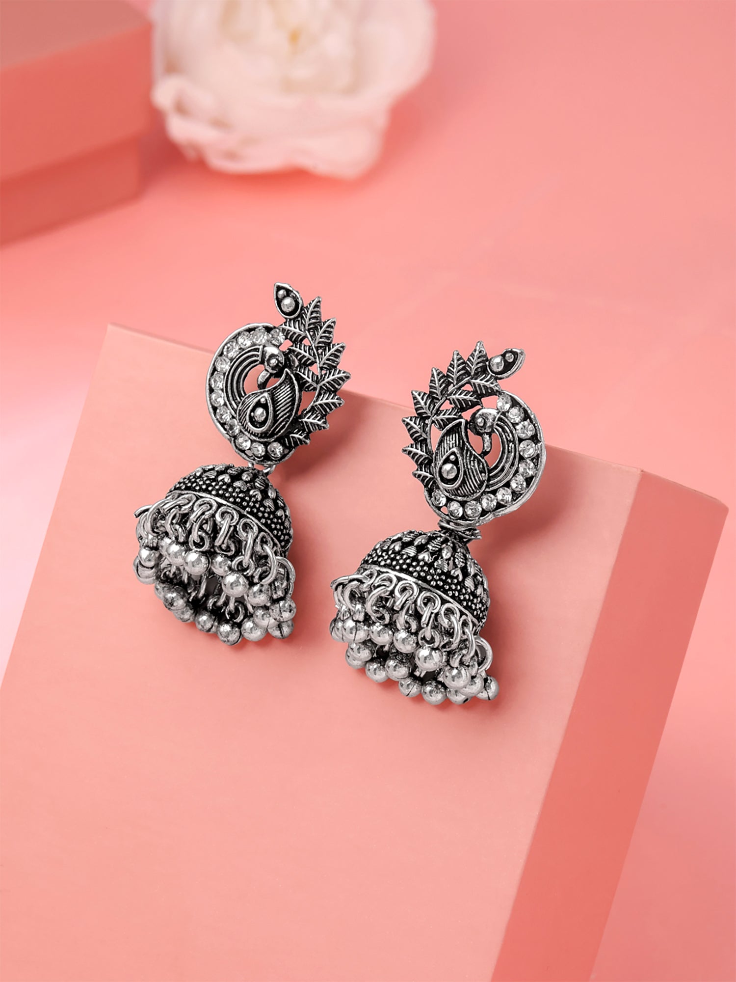 Yellow Chimes oxidized jhumka earrings - complements modern fashion