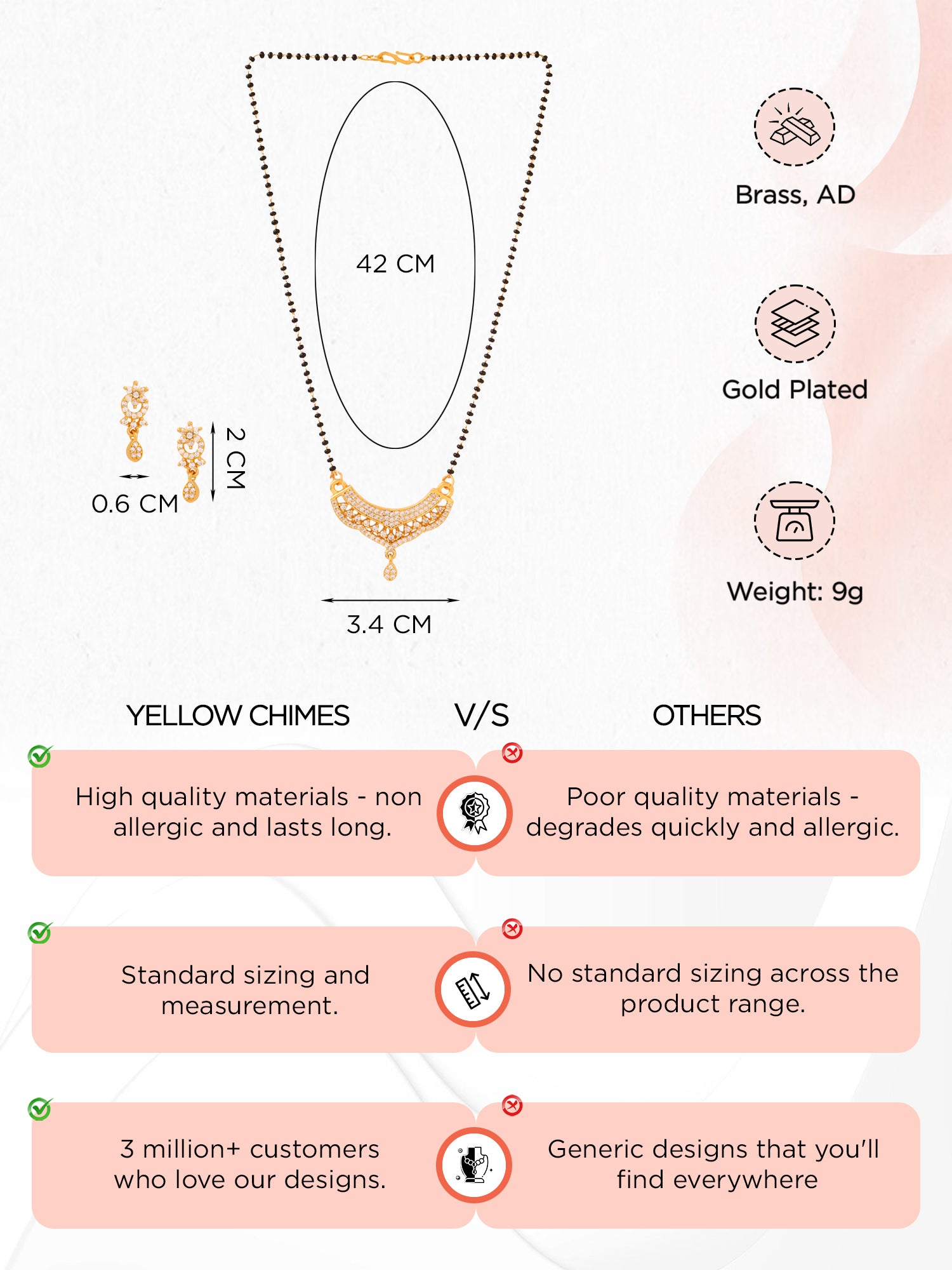 Yellow Chimes mangalsutra set - Elegant jewelry for brides