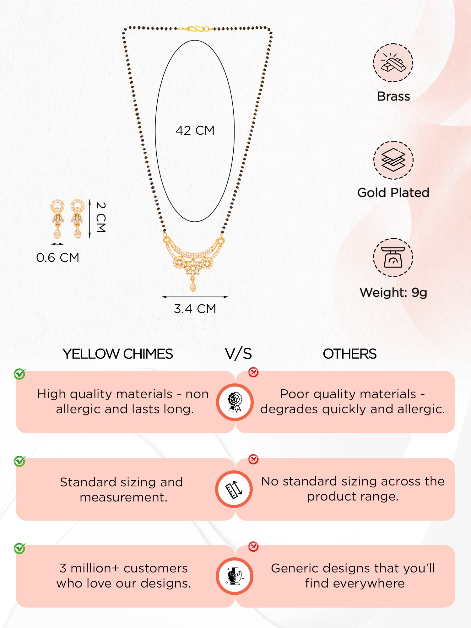 Yellow Chimes Gold Plated Mangalsutra - Ideal gift for mothers