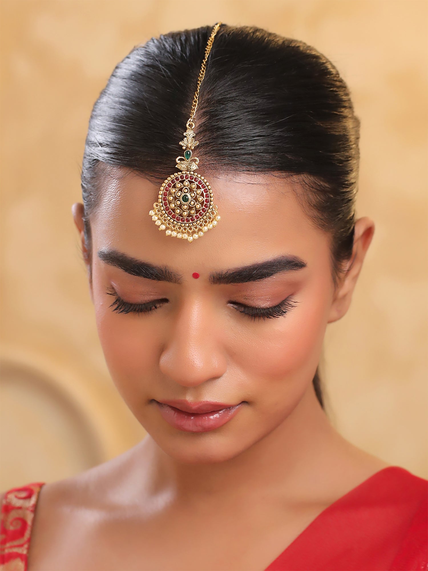 Yellow Chimes Maang Tikka - Perfect for ethnic outfits