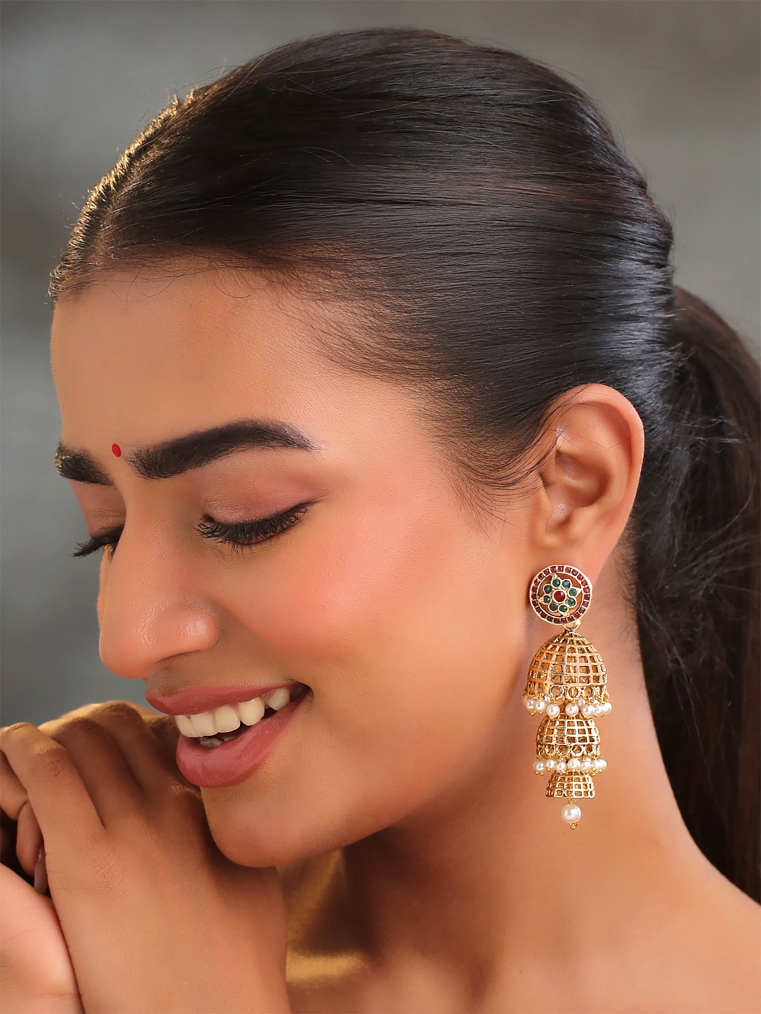 Yellow Chimes Ethnic Earrings - Perfect for traditional wear