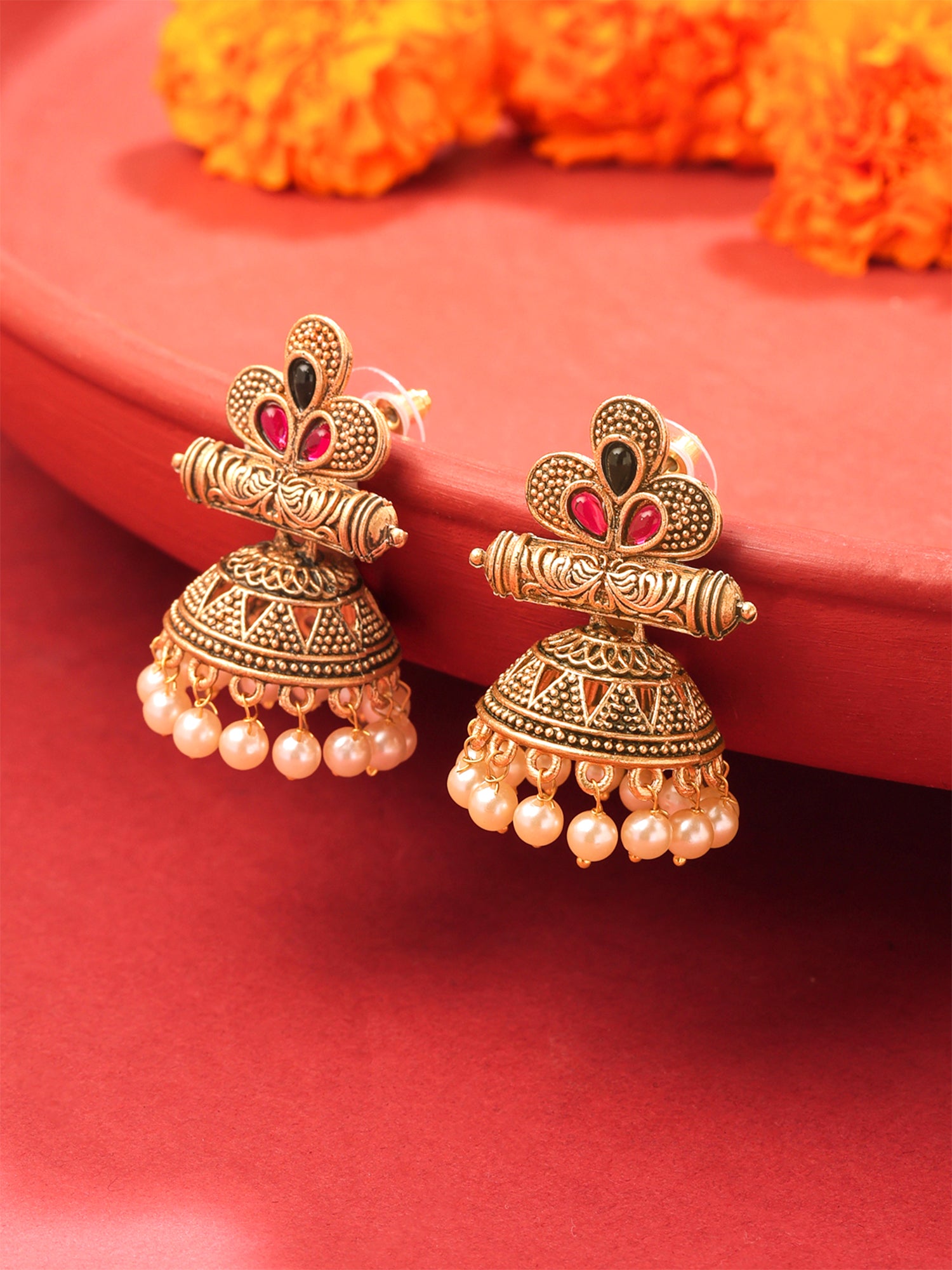 Yellow Chimes jhumka earrings - stylish casual outing