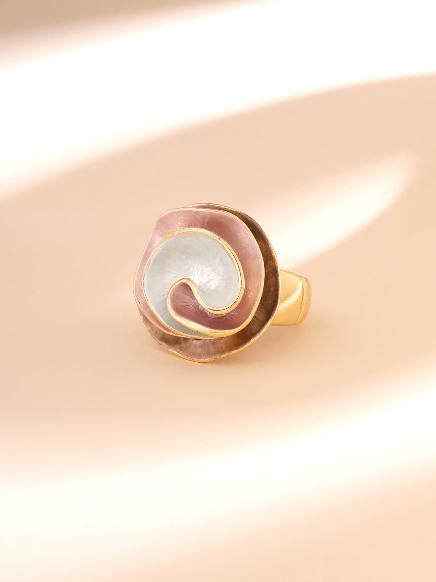 Yellow Chimes Gold Plated Ring - Chic Office Accessory