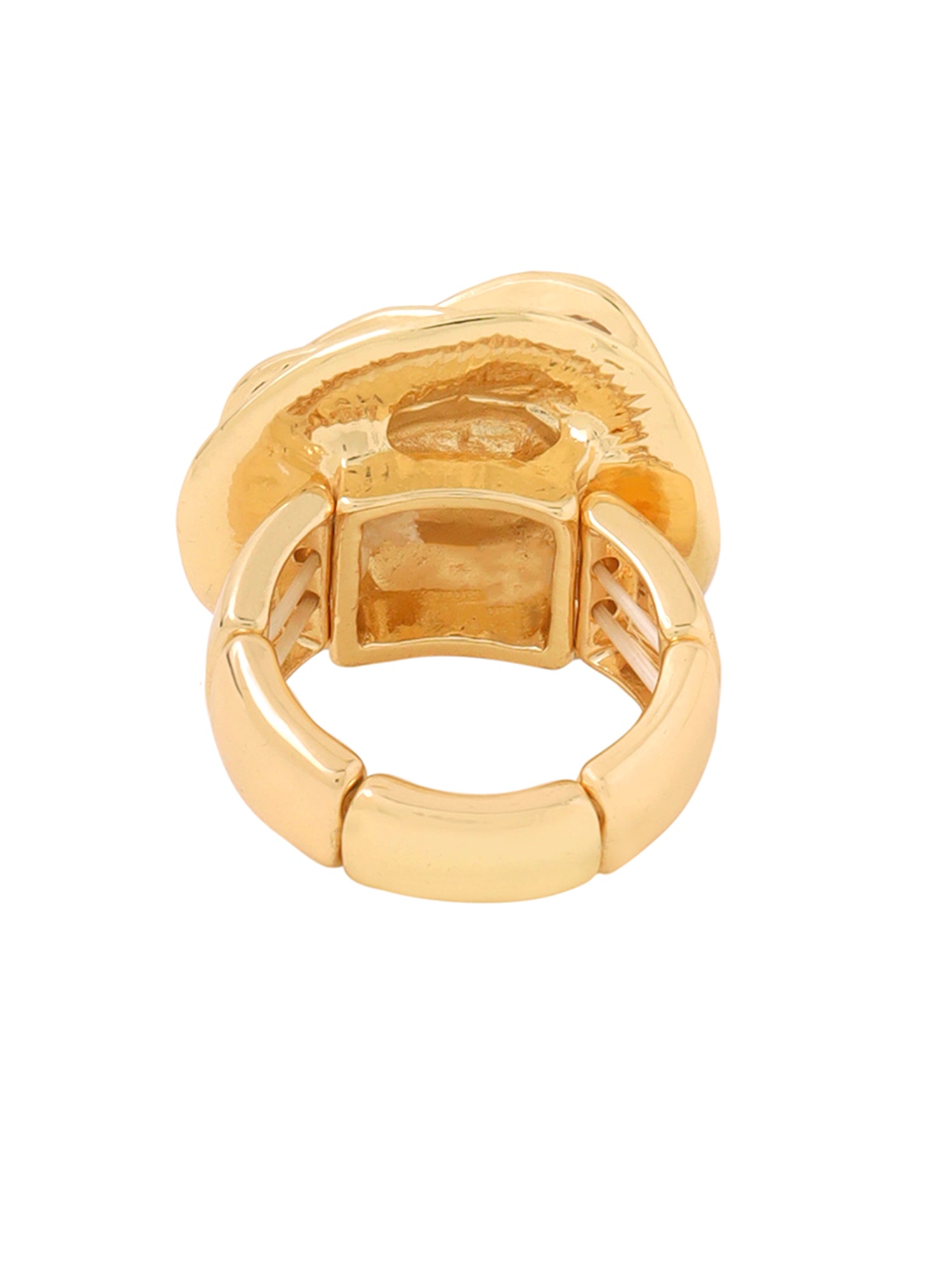 Yellow Chimes Rose Shaped Ring - Elegant Wear for Special Occasions