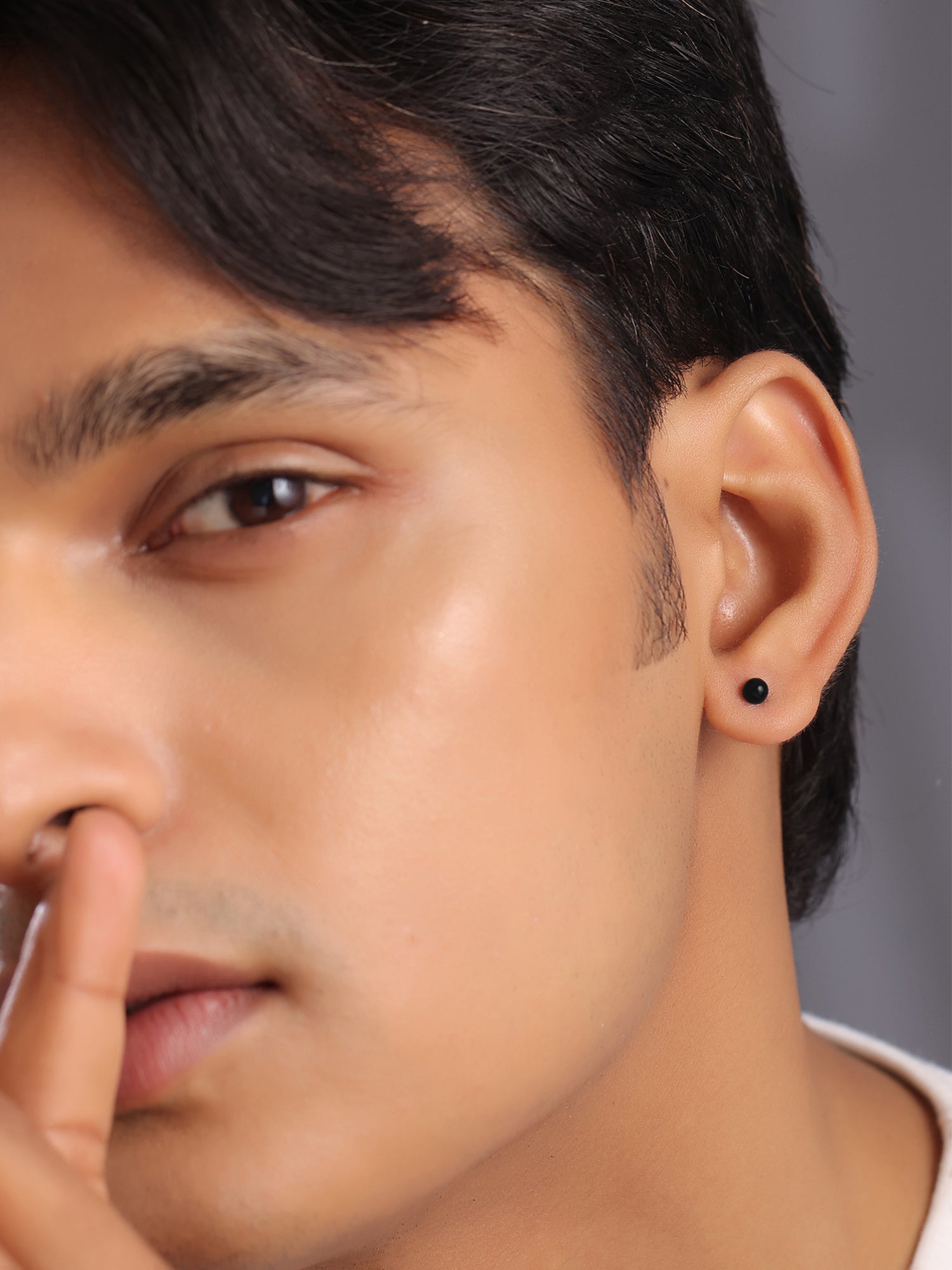 Black stainless steel hoop earrings - trendy fashion