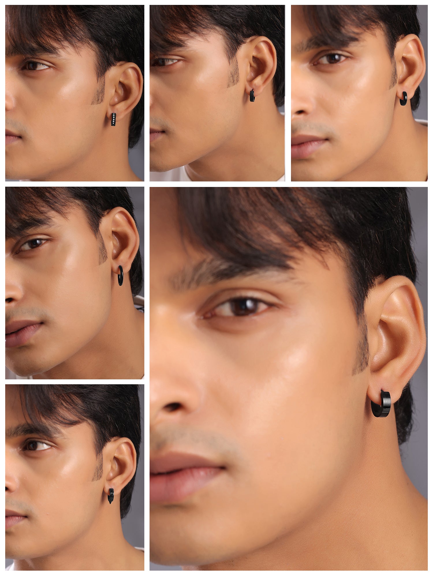 Yellow Chimes black hoop earrings - stylish gift for him