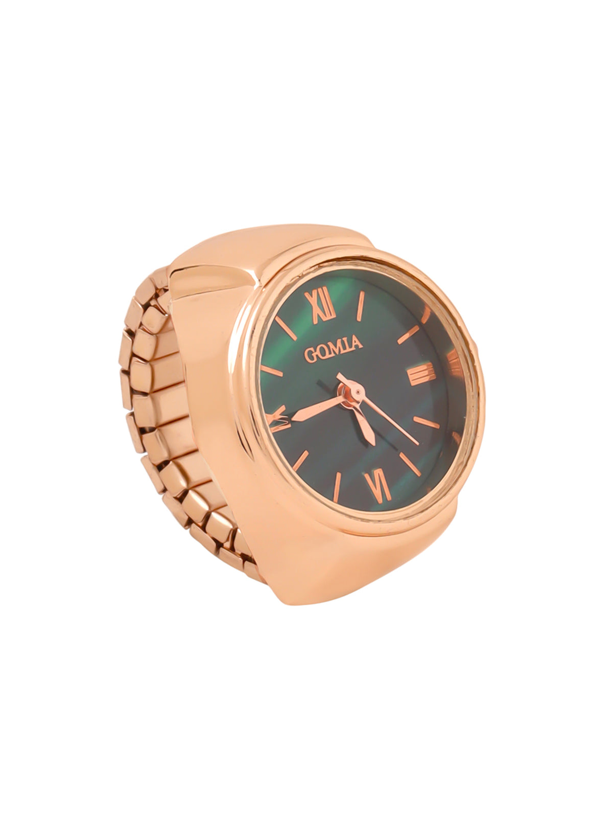 Yellow Chimes Rosegold Watch Ring - Stylish Statement Piece