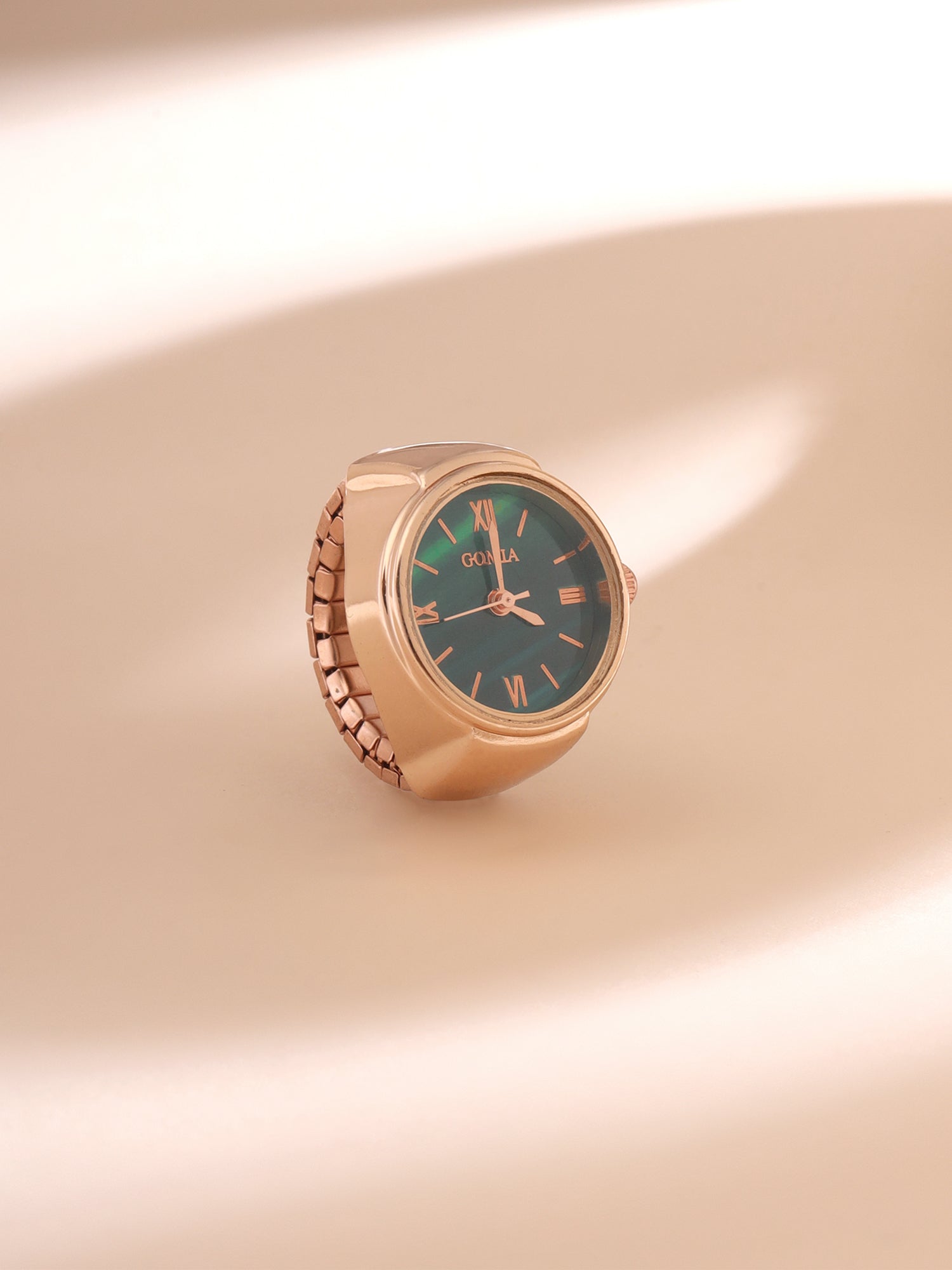 Yellow Chimes Rosegold Watch Ring - Elegant Evening Wear