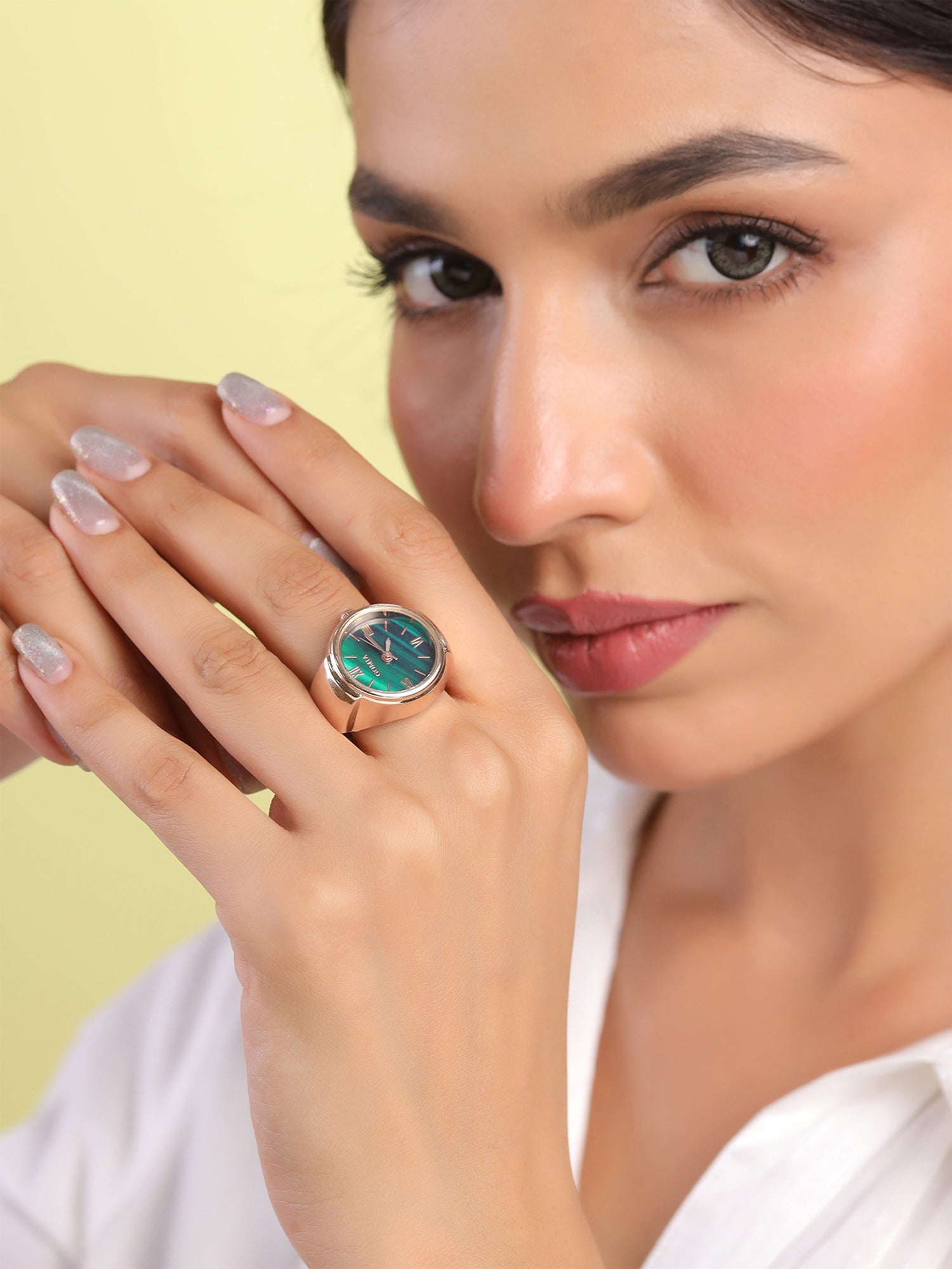 Yellow Chimes Rosegold Watch Ring - College Accessory