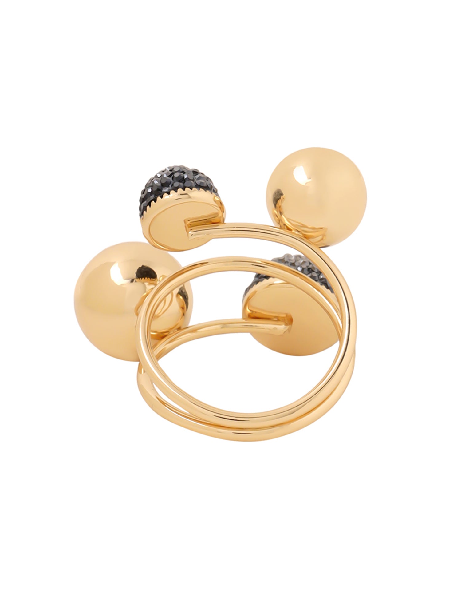 Yellow Chimes adjustable gold and black ring - elegant accessory for parties