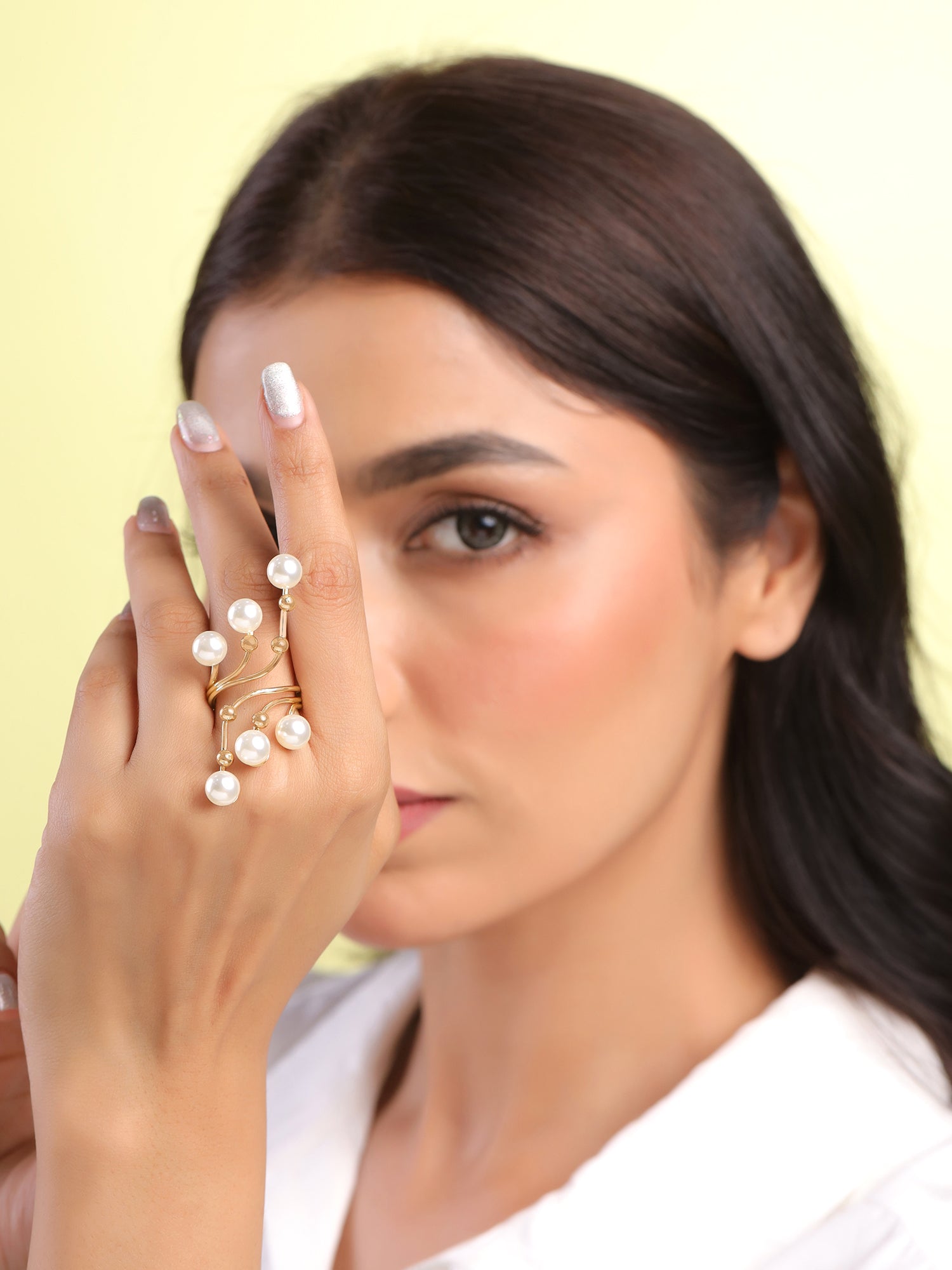 Yellow Chimes adjustable finger ring - versatile outfit accessory