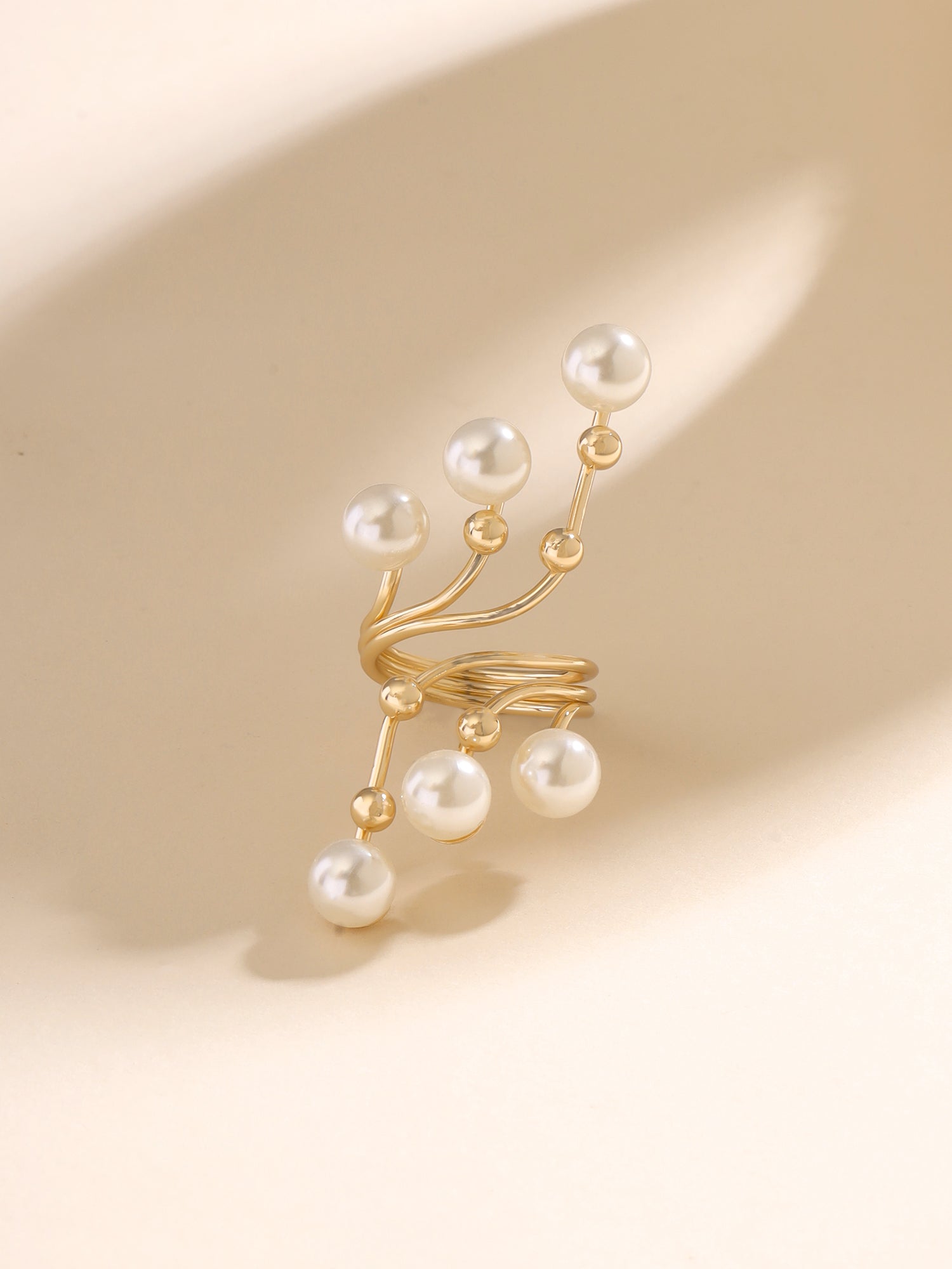 Yellow Chimes pearl ring - anniversary present for her